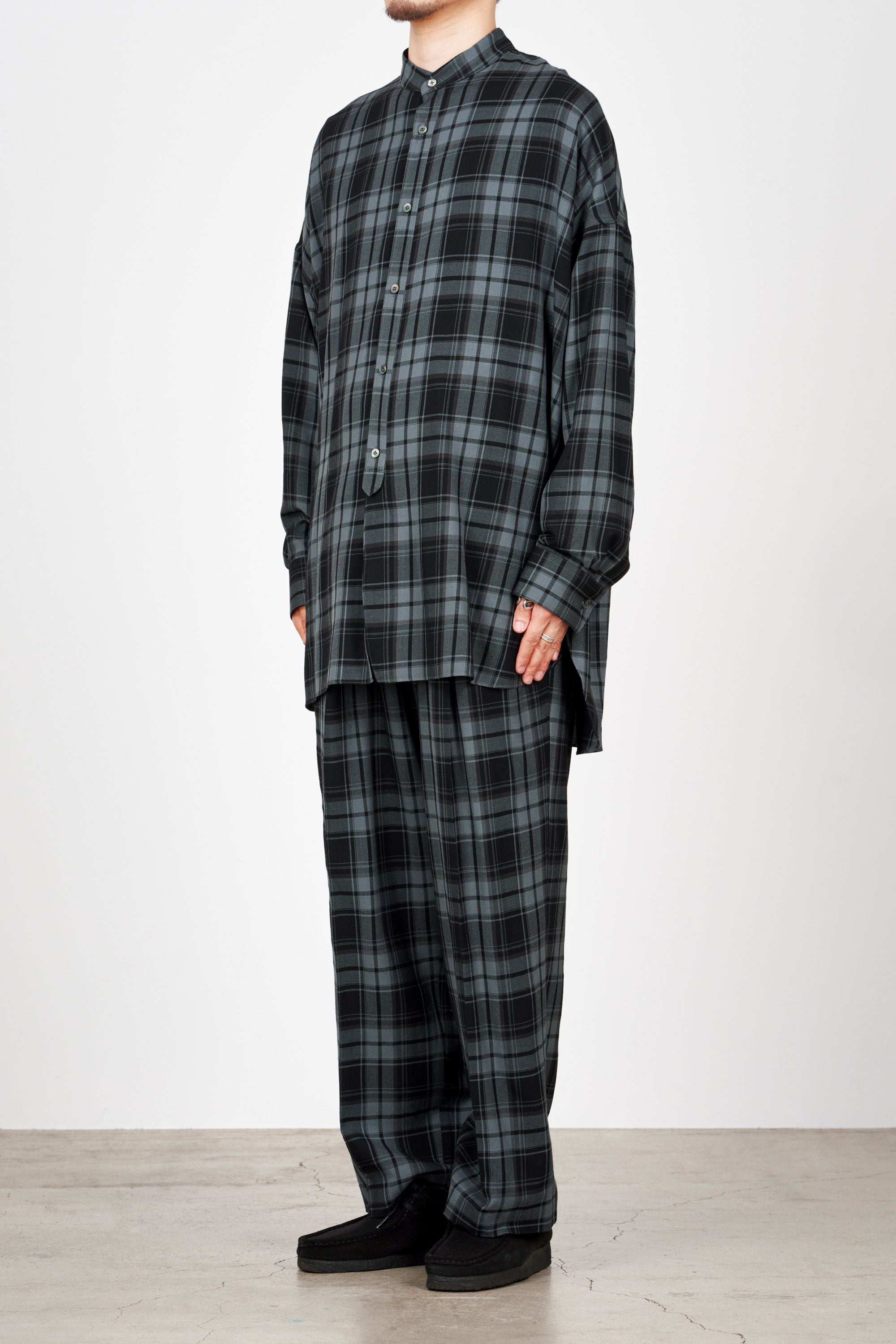  2/72 ORGANIC WOOL CHECK VIYELLA PAJAMA SHIRTS, Blue Check