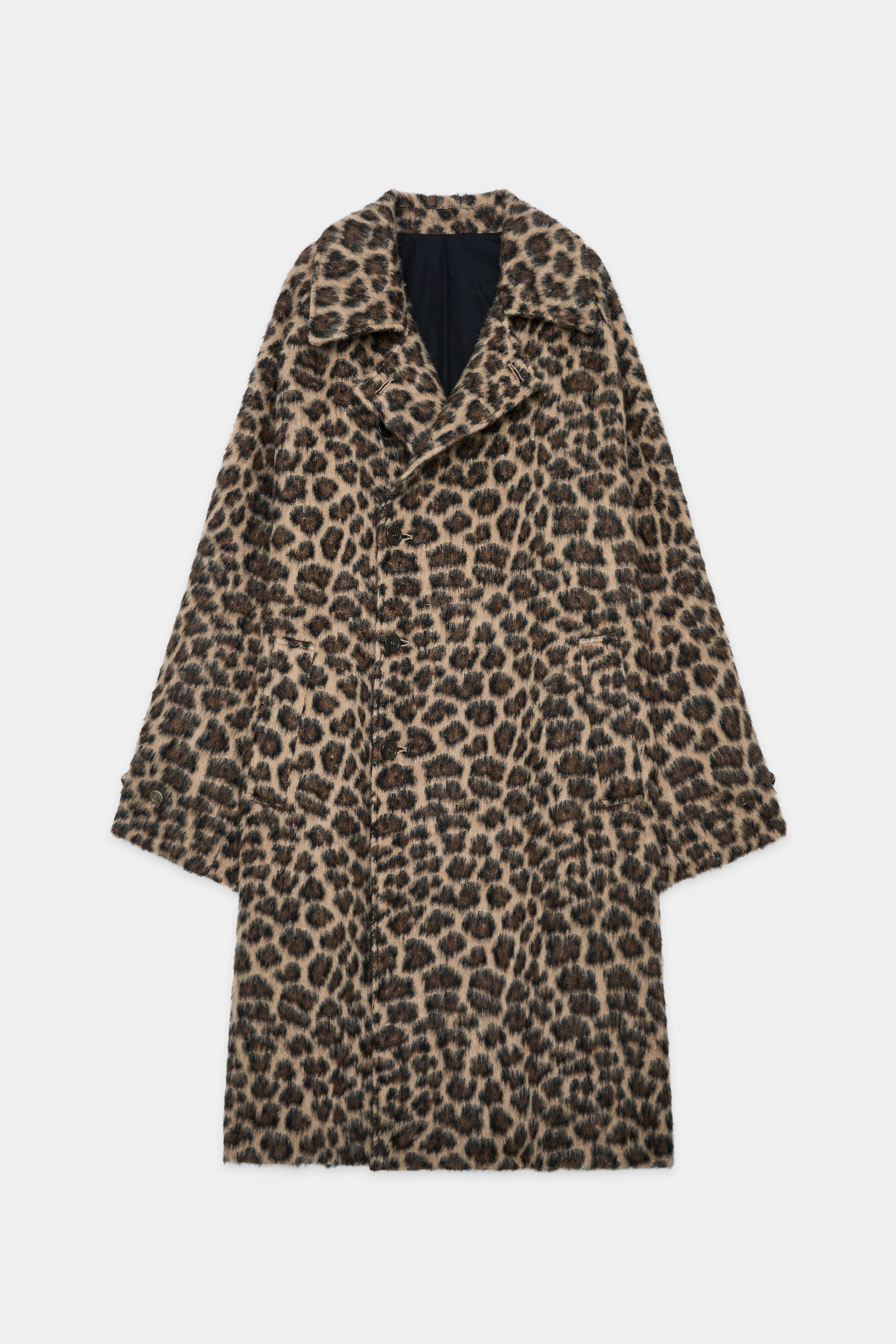 NATURAL COLOR ALPACA JACQUARD ALPACA TRENCH COAT, Jaguar