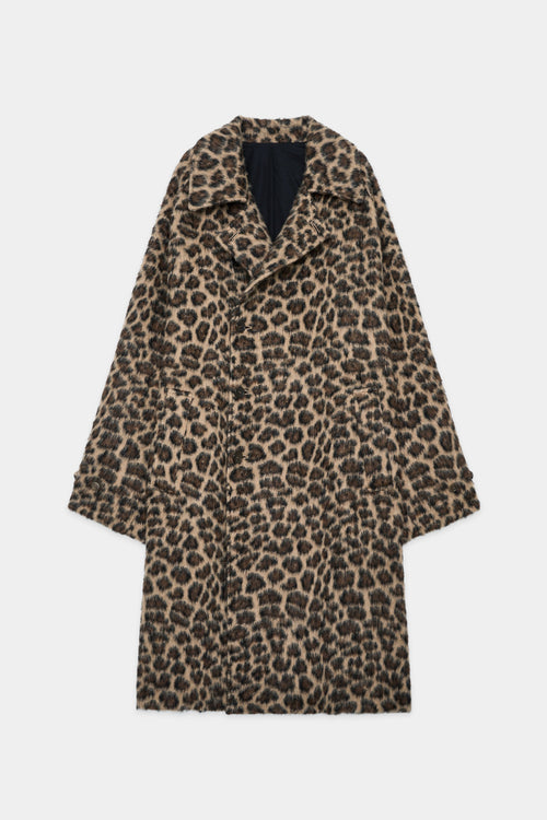 NATURAL COLOR ALPACA JACQUARD ALPACA TRENCH COAT, Jaguar