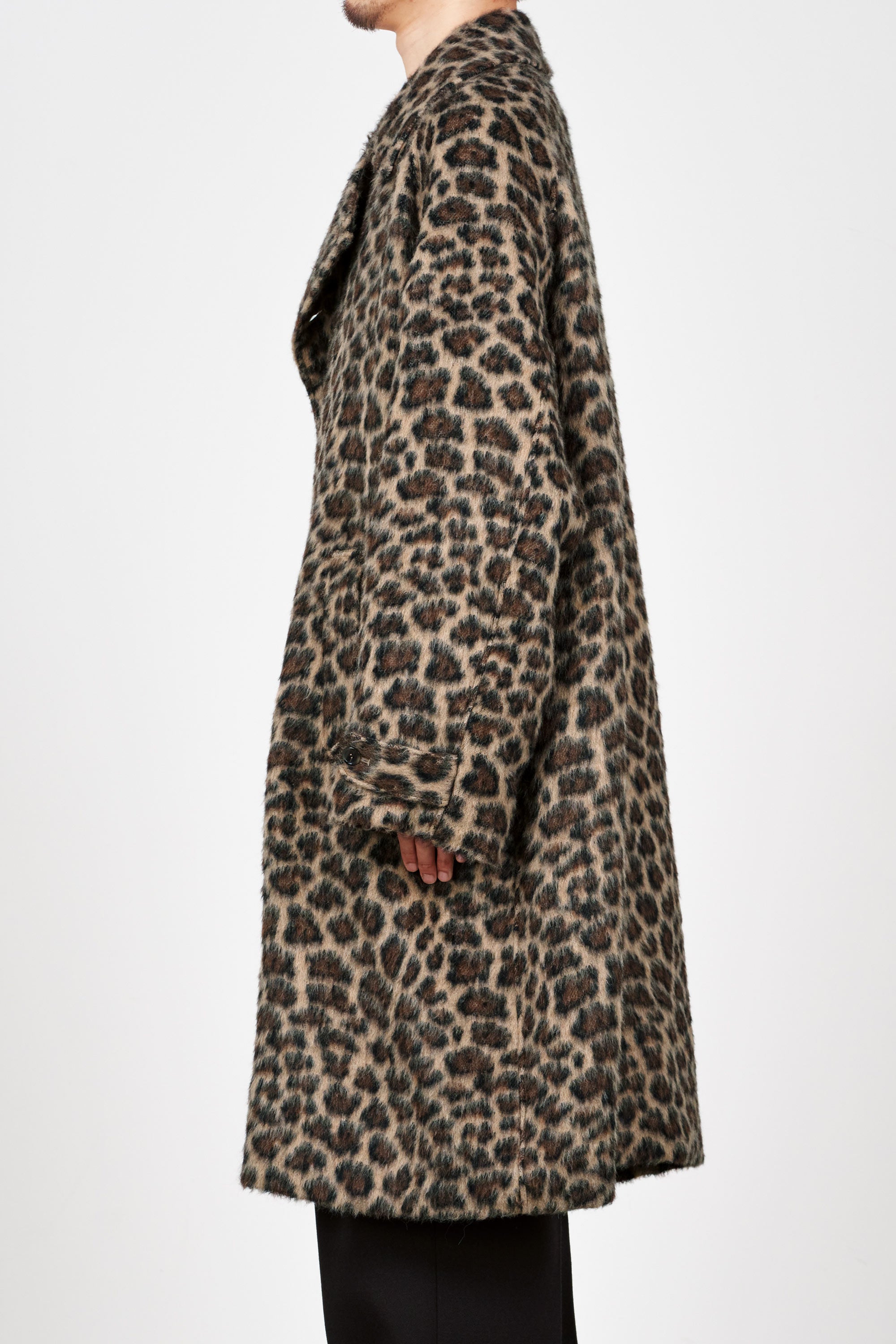 NATURAL COLOR ALPACA JACQUARD ALPACA TRENCH COAT, Jaguar