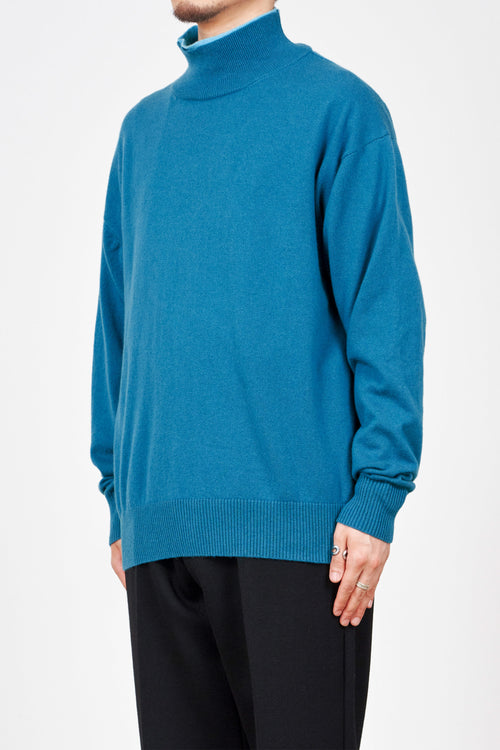 PURE CASHMERE CASHMERE DOUBLE NECK JUMPER, Blue