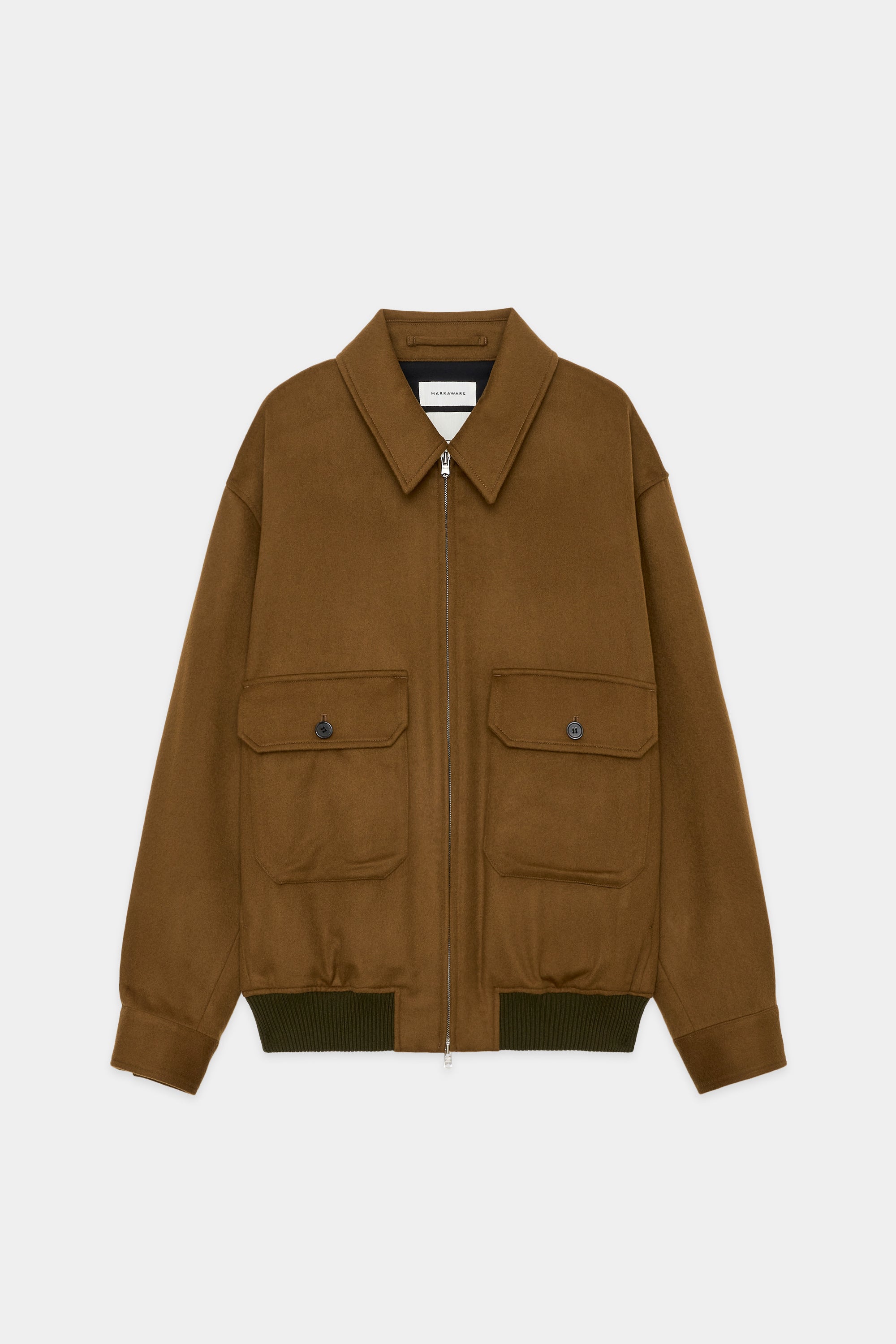 CASHMERE FLANNEL CASHMERE WORK JACKET, Brown Khaki