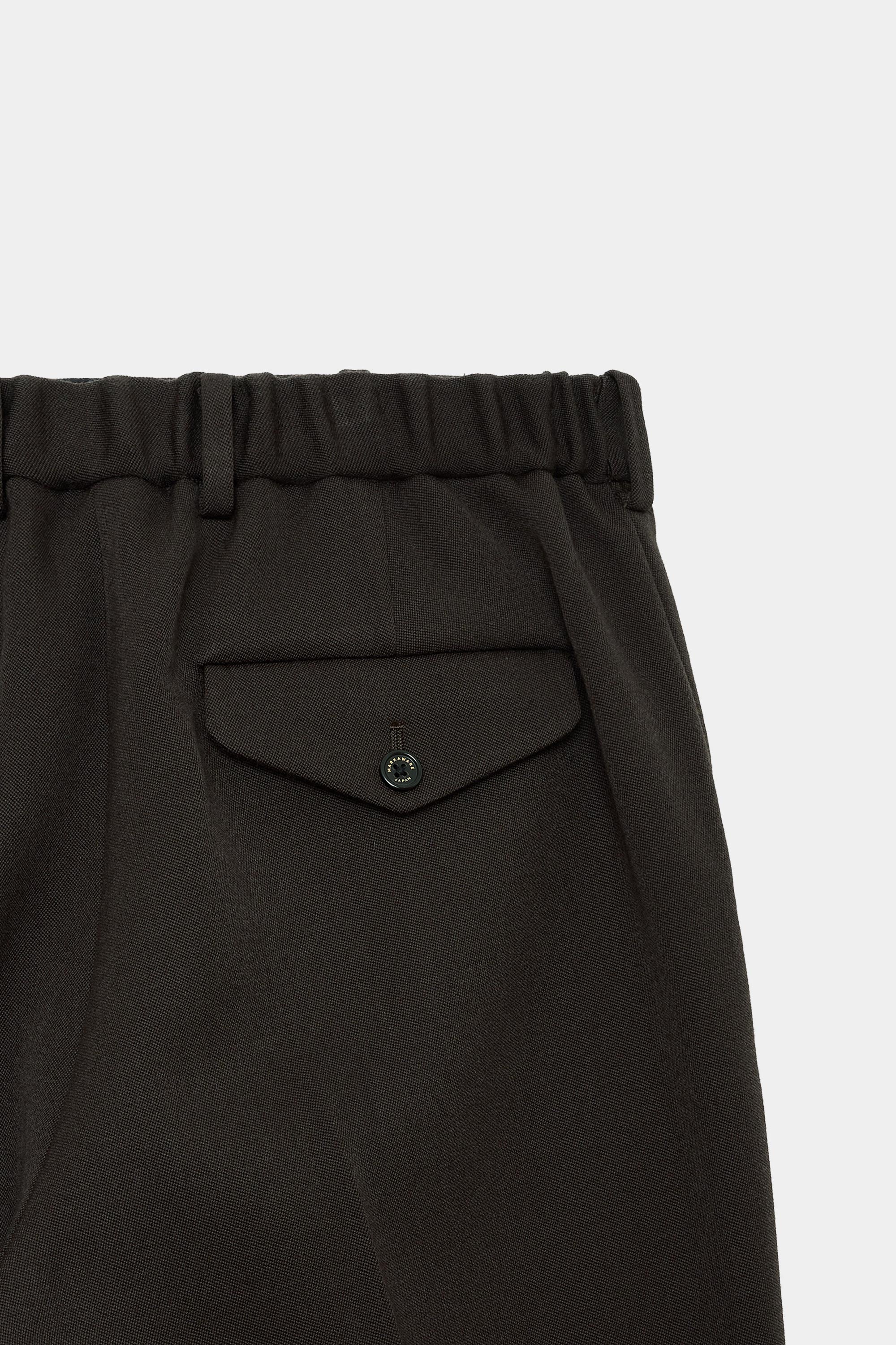 2/32オーガニックウール タキシードクロス / フラットフロントトラウザーズ, Dark Brown