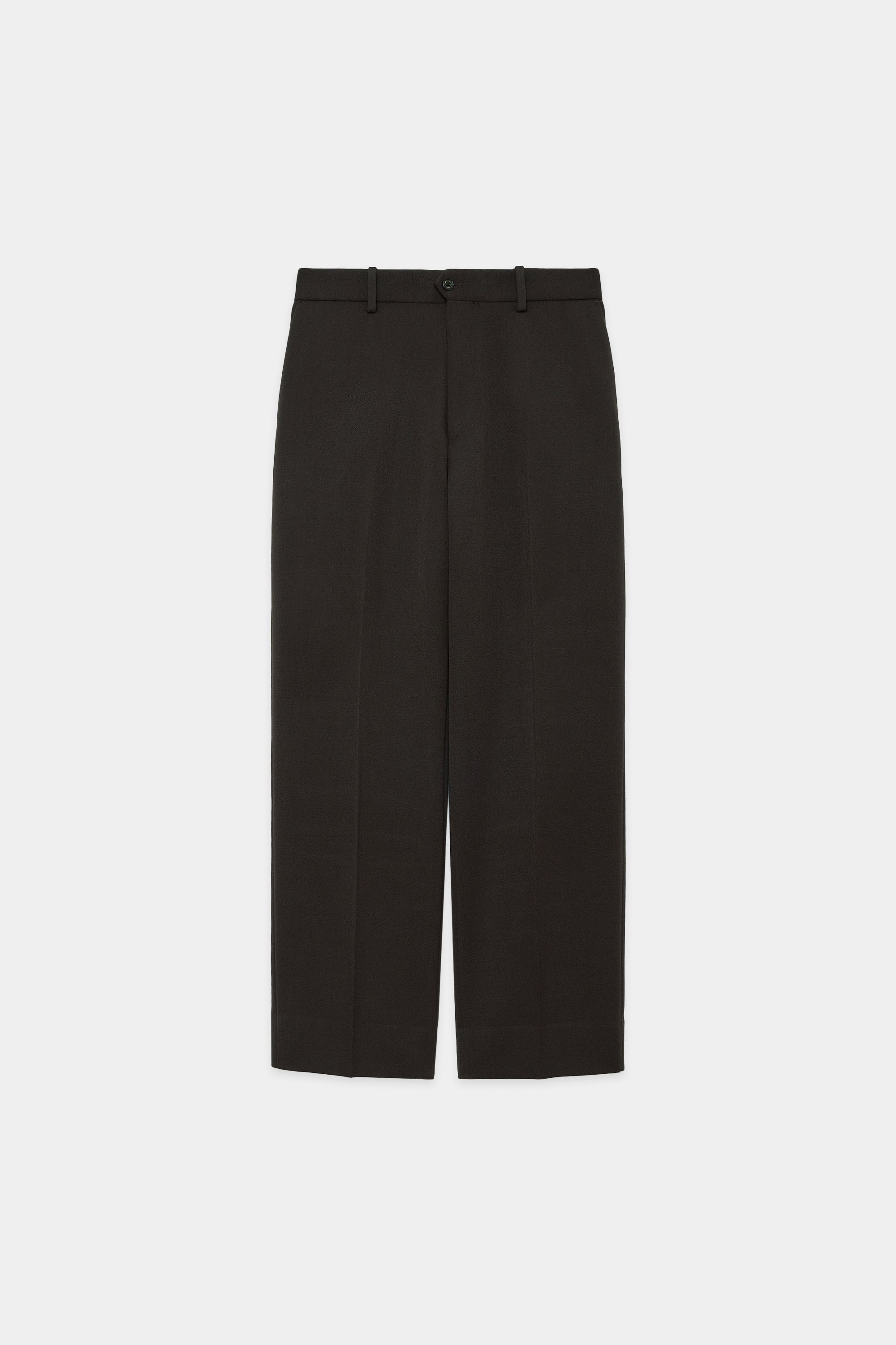 2/32オーガニックウール タキシードクロス / フラットフロントトラウザーズ, Dark Brown