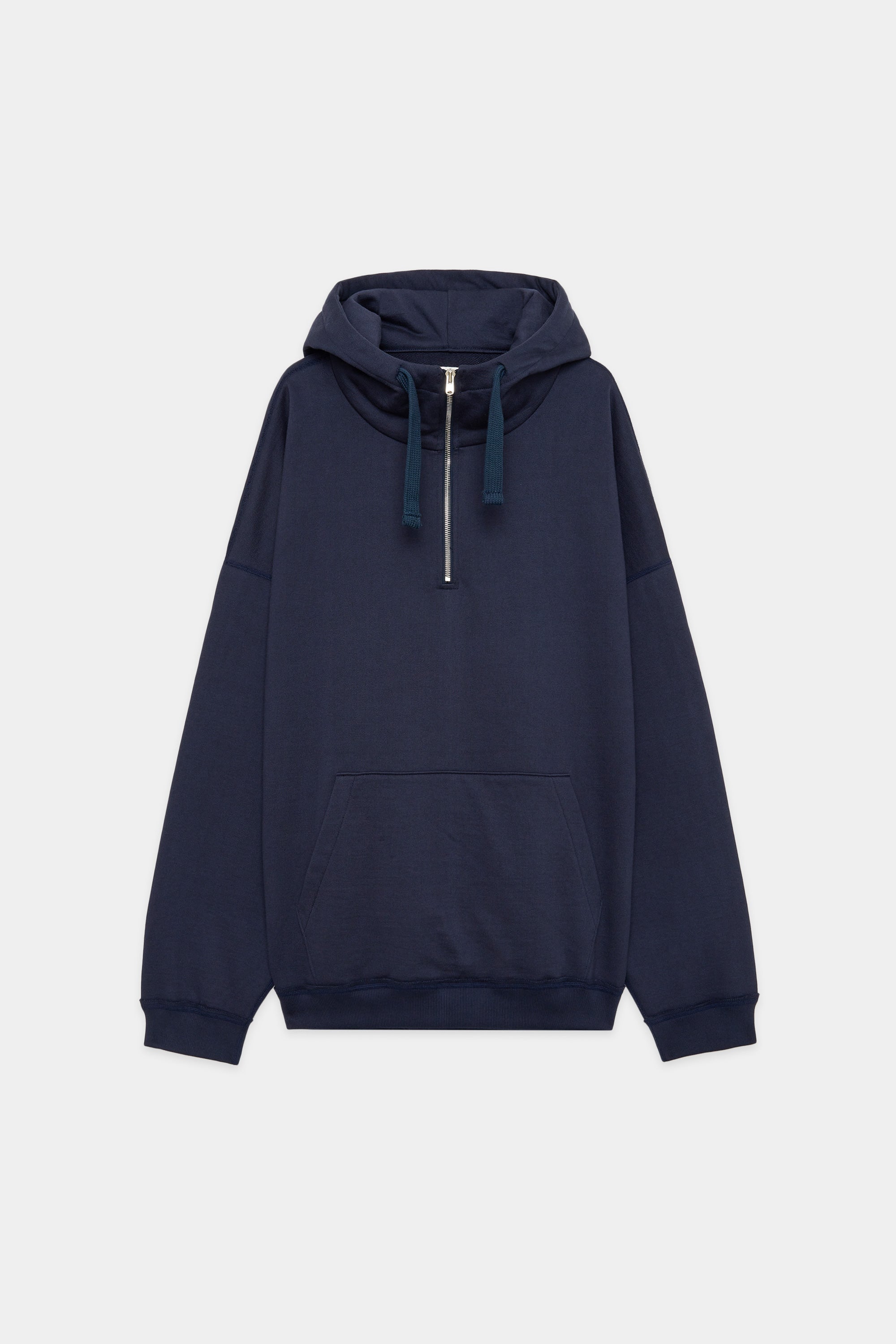オーガニックコットンヘビー吊裏毛 / クォータージップパーカー, Navy