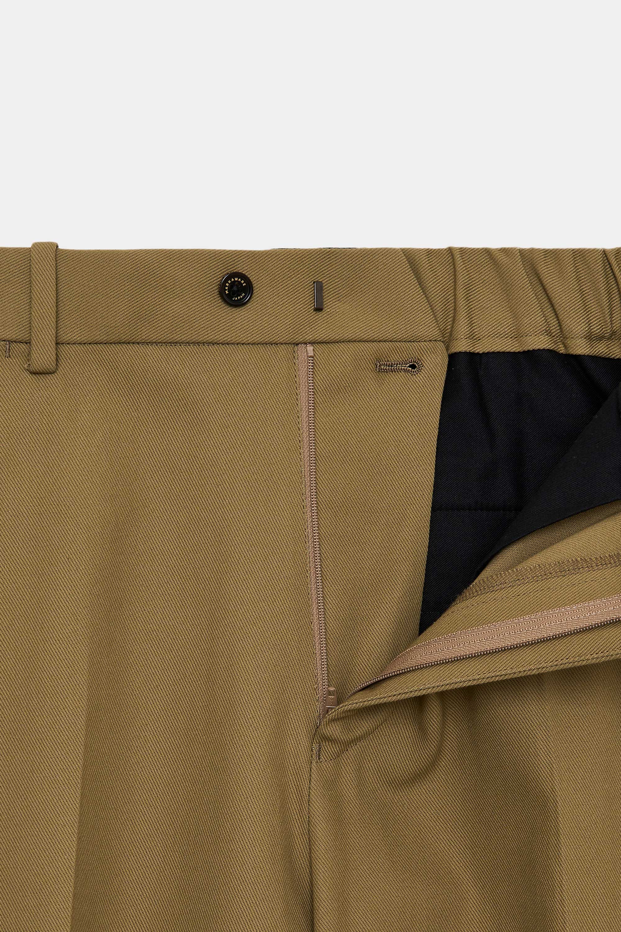 オーガニックコットンサバイバルクロス / フラットフロントフレアトラウザーズ, Beige