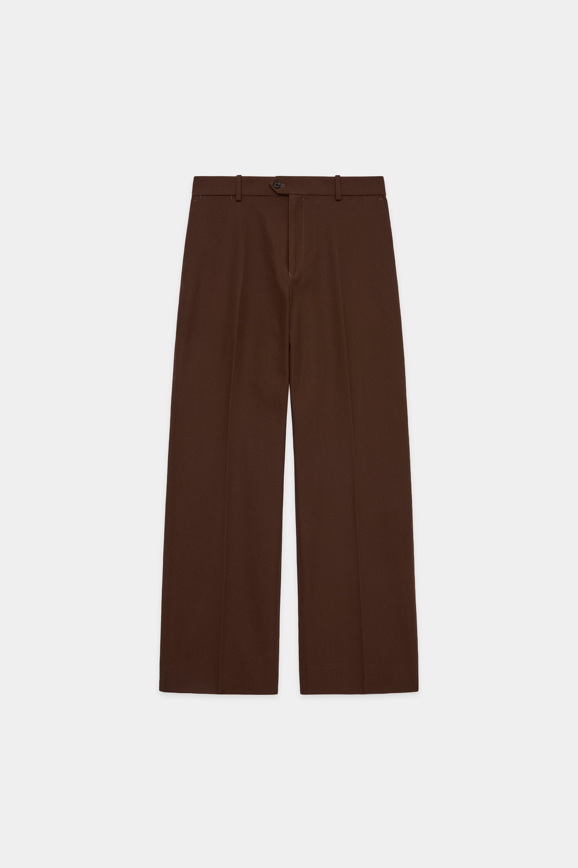 オーガニックコットンサバイバルクロス / フラットフロントフレアトラウザーズ, Brown