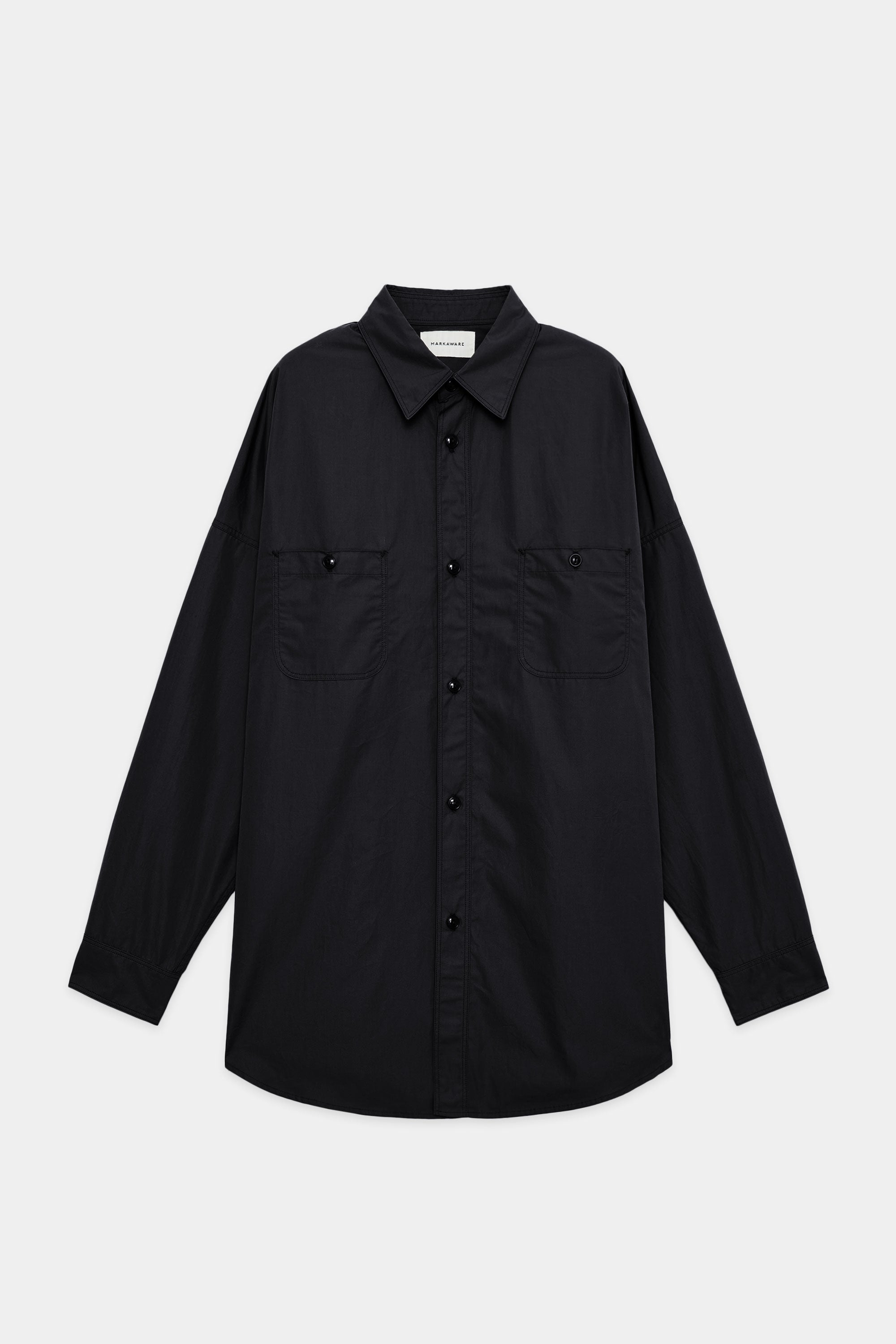 120/2オールウェザークロス / ロングテントシャツ, Black