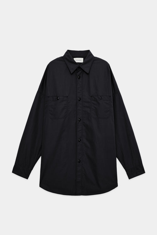 120/2オールウェザークロス / ロングテントシャツ, Black