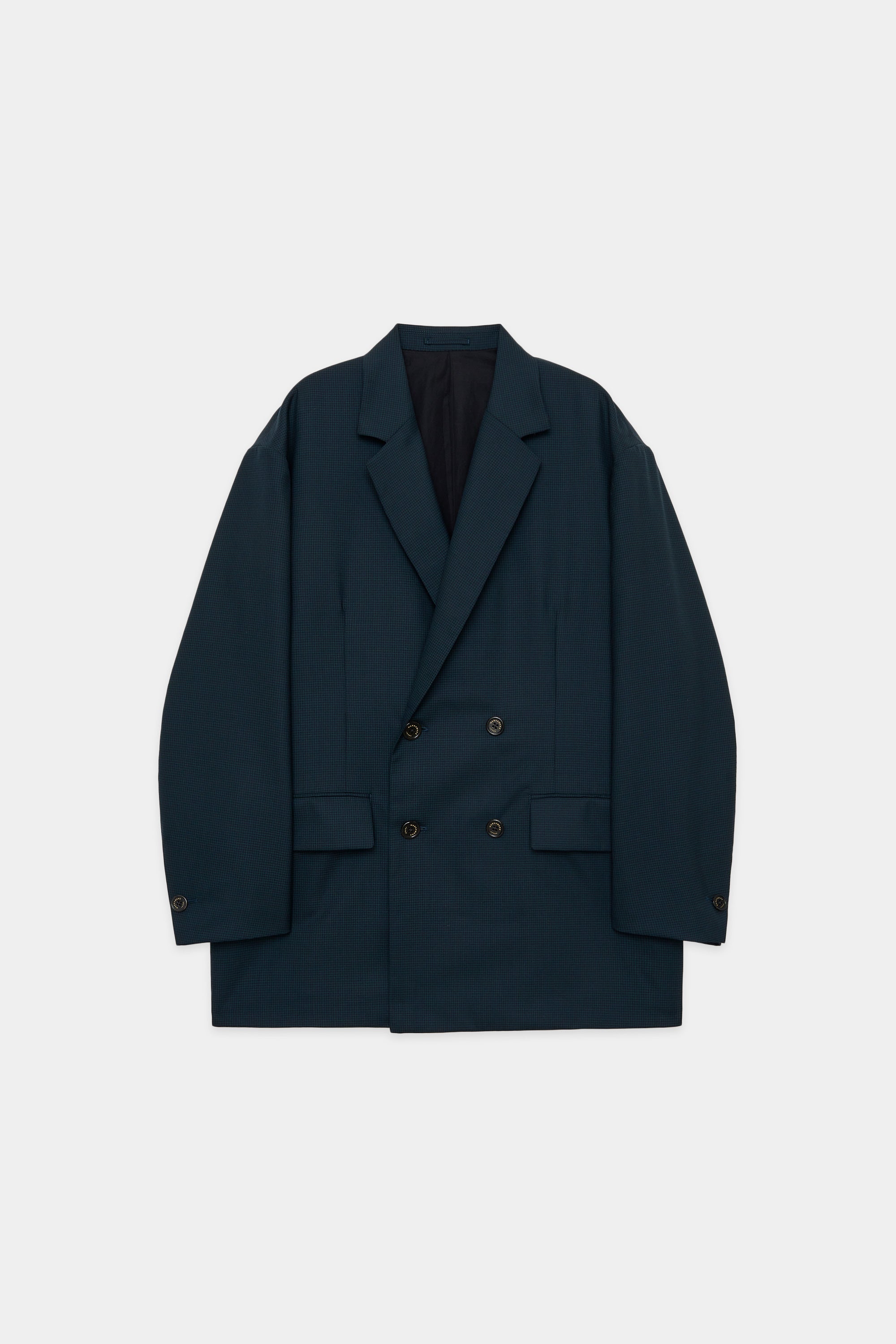オーガニックウールトロピカル / コンフォートダブルブレストブレザー, Olive Check