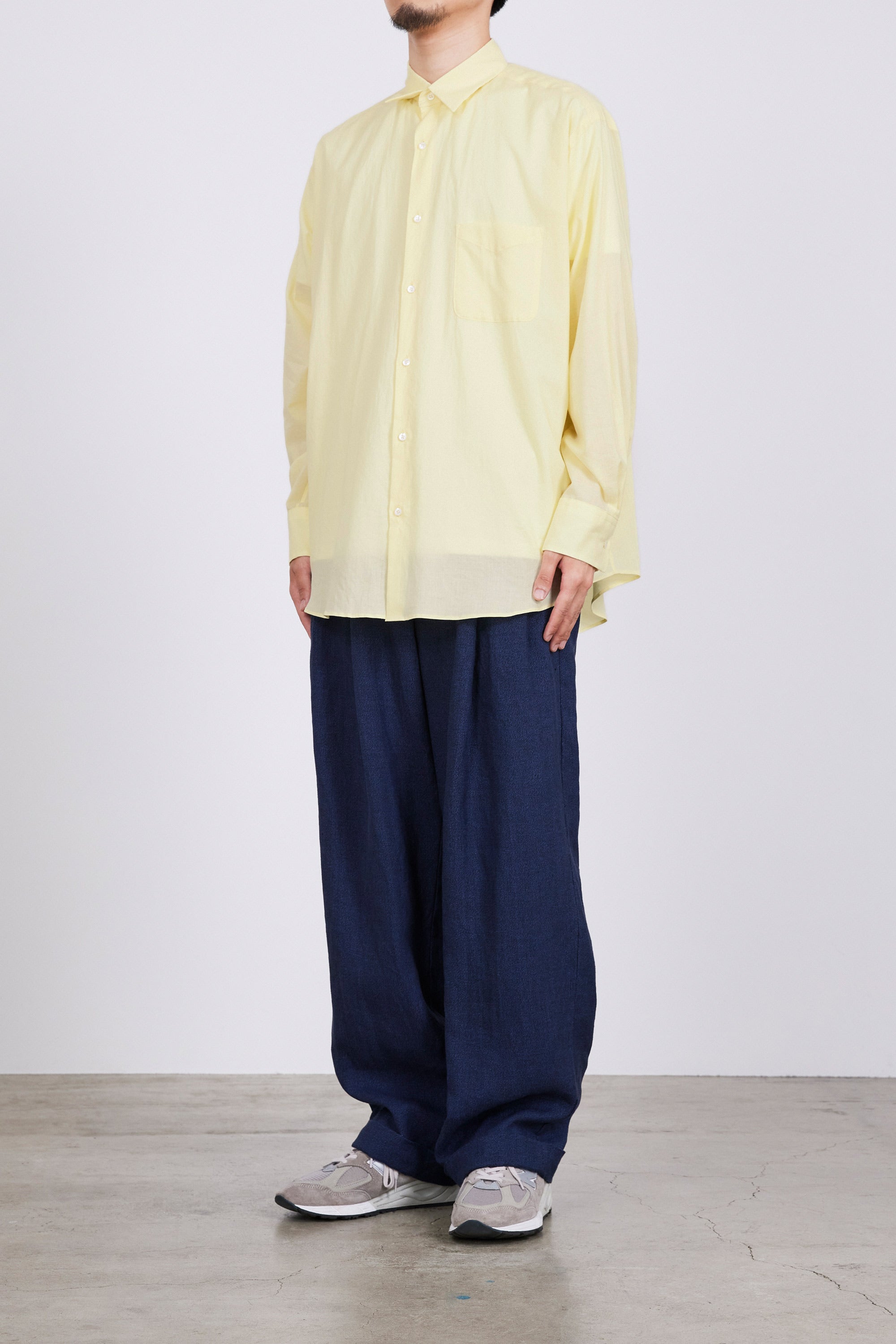 オーガニックペルーピマコットン60/-ローン / コンフォートフィットシャツ, Yellow