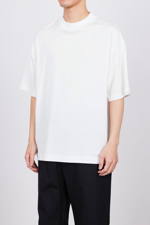 ORGANIC GIZA 80/2 KNIT COMFORT-FIT MOCK NECK Tee, White