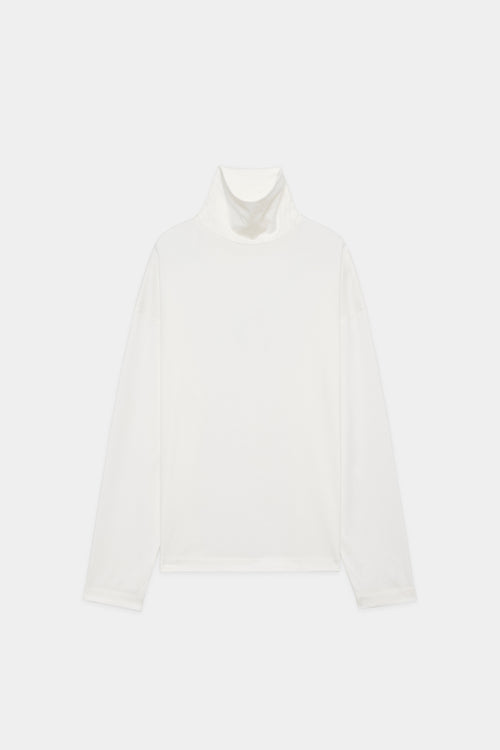 ORGANIC GIZA 80/2 KNIT COMFORT FIT TEE TURTLE NECK, White