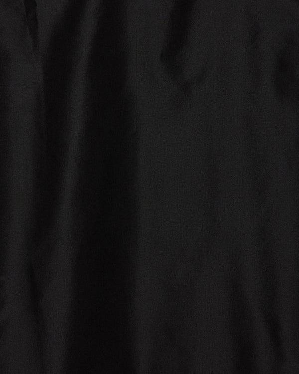 SILK TAFFETA HALF ZIP SHIRT, Black