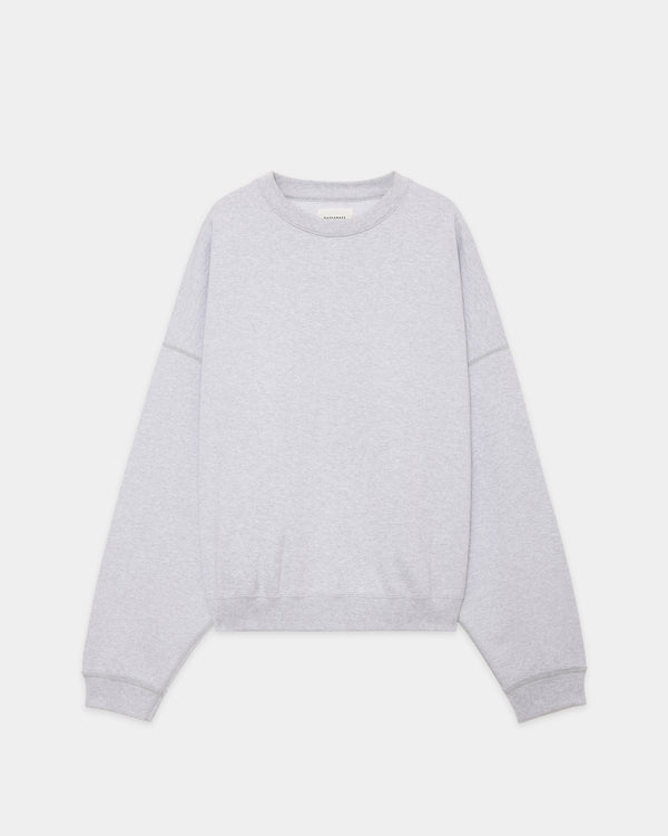 ORGANIC COTTON HEAVY FLEECE HUGE SWEAT SHORT, Ash Gray