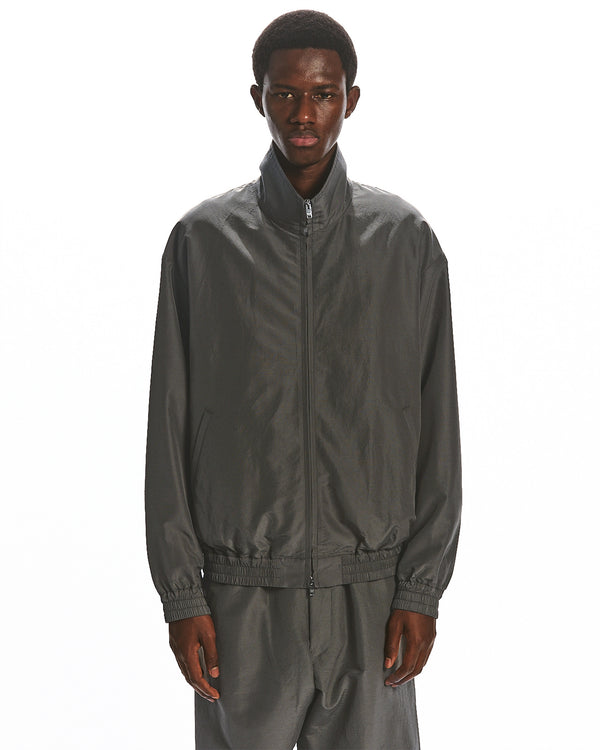 BRATAC SILK × ORGANIC WOOL TAFFETA SPORTS JACKET, Sage Green