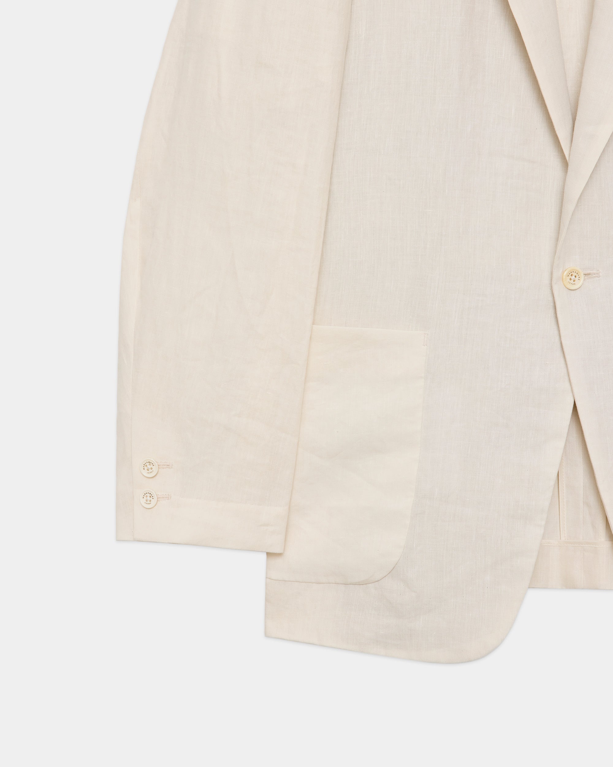 80/1 HEMP TYPEWRITER-CLOTH MACPHERSON JACKET, Ivory