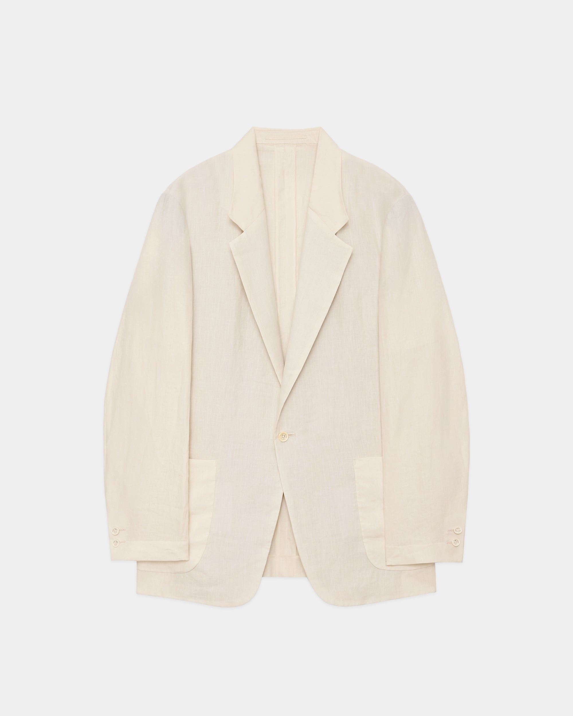 80/1 HEMP TYPEWRITER-CLOTH MACPHERSON JACKET, Ivory