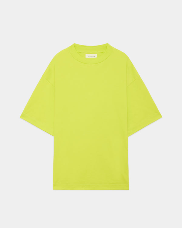PERUVIAN PIMA ORGANIC COTTON KNIT MOCK NECK Tee, Lime