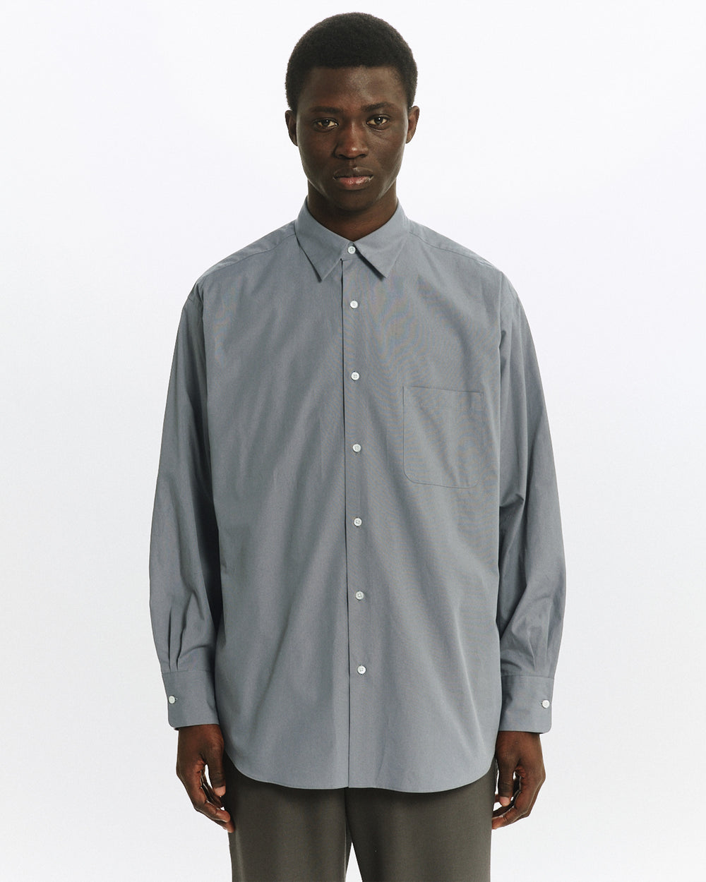 PERUVIAN PIMA POPLIN COMFORT FIT SHIRT, Dolphin Gray