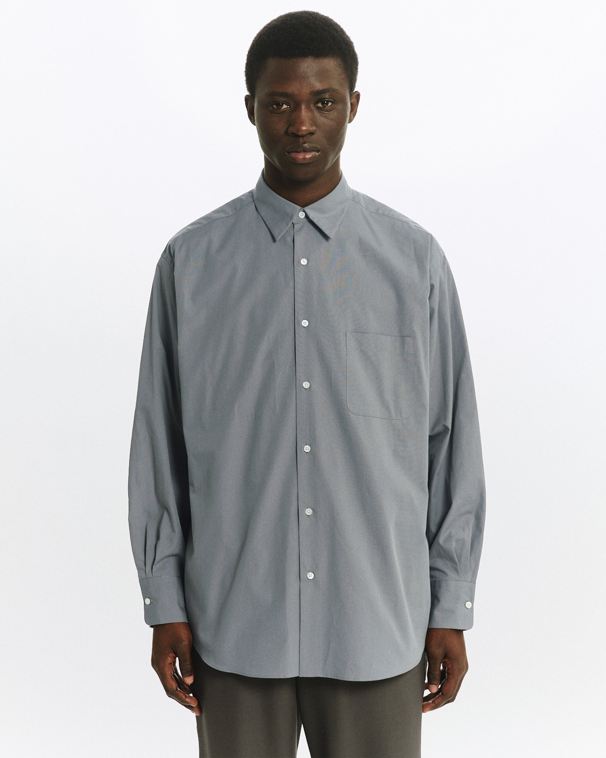 PERUVIAN PIMA POPLIN COMFORT FIT SHIRT, Dolphin Gray