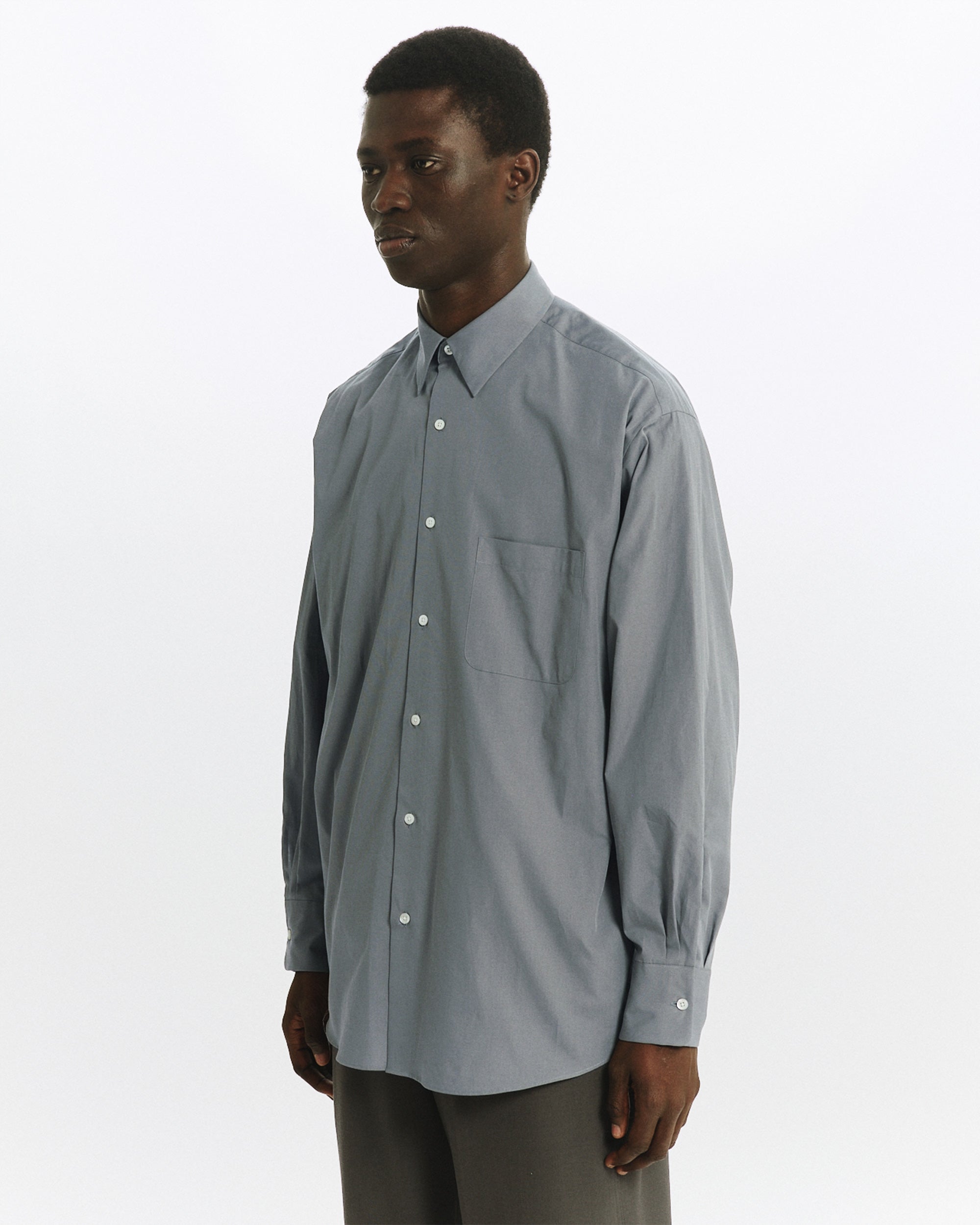 PERUVIAN PIMA POPLIN COMFORT FIT SHIRT, Dolphin Gray