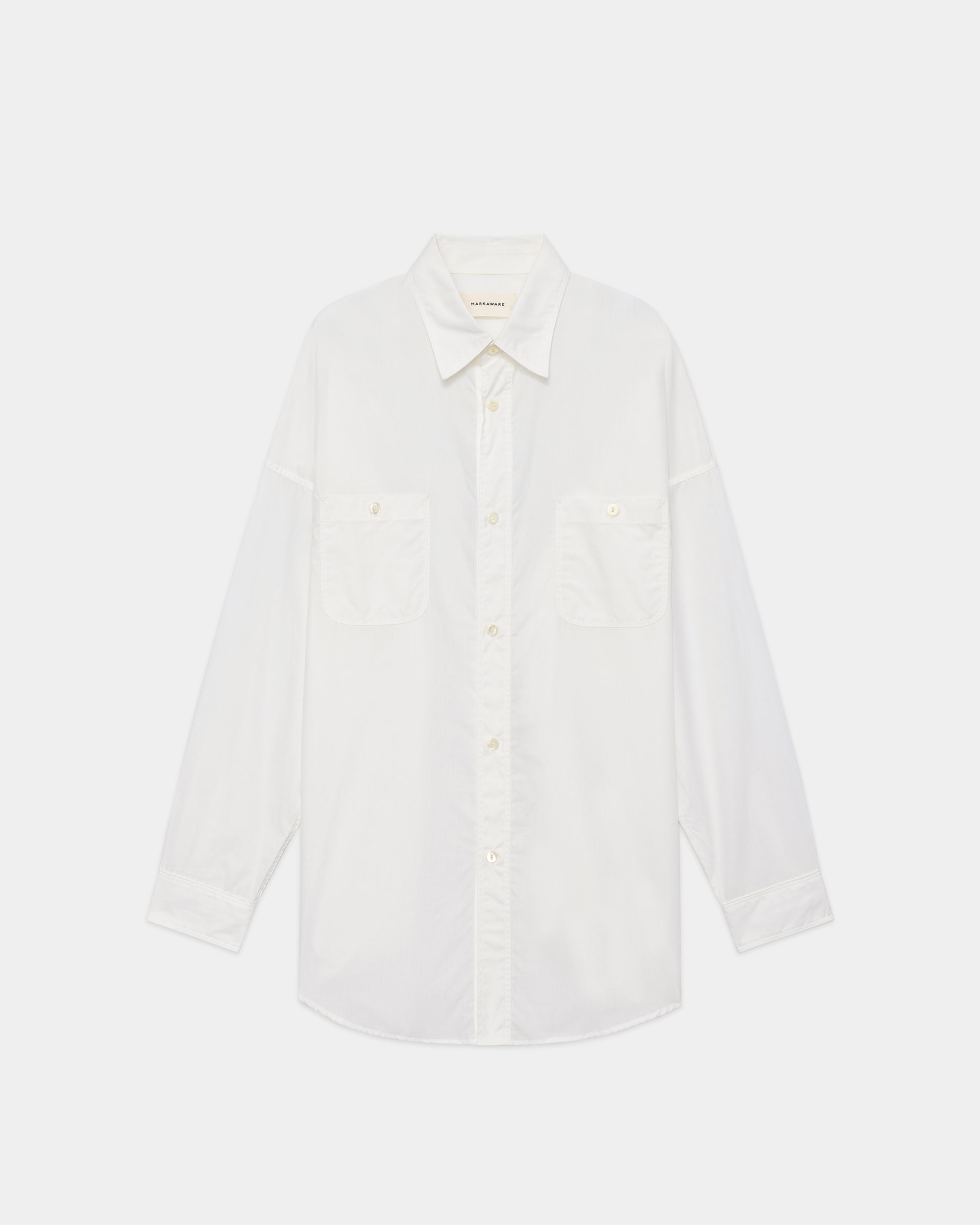 ペルーピマ60/1ブロード / テントロングシャツ, White