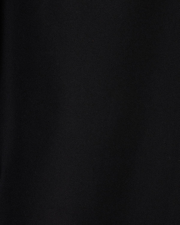 オーガニックコットン 40/2 ギャバジン / フラットテーパードイージートラウザーズ, Black