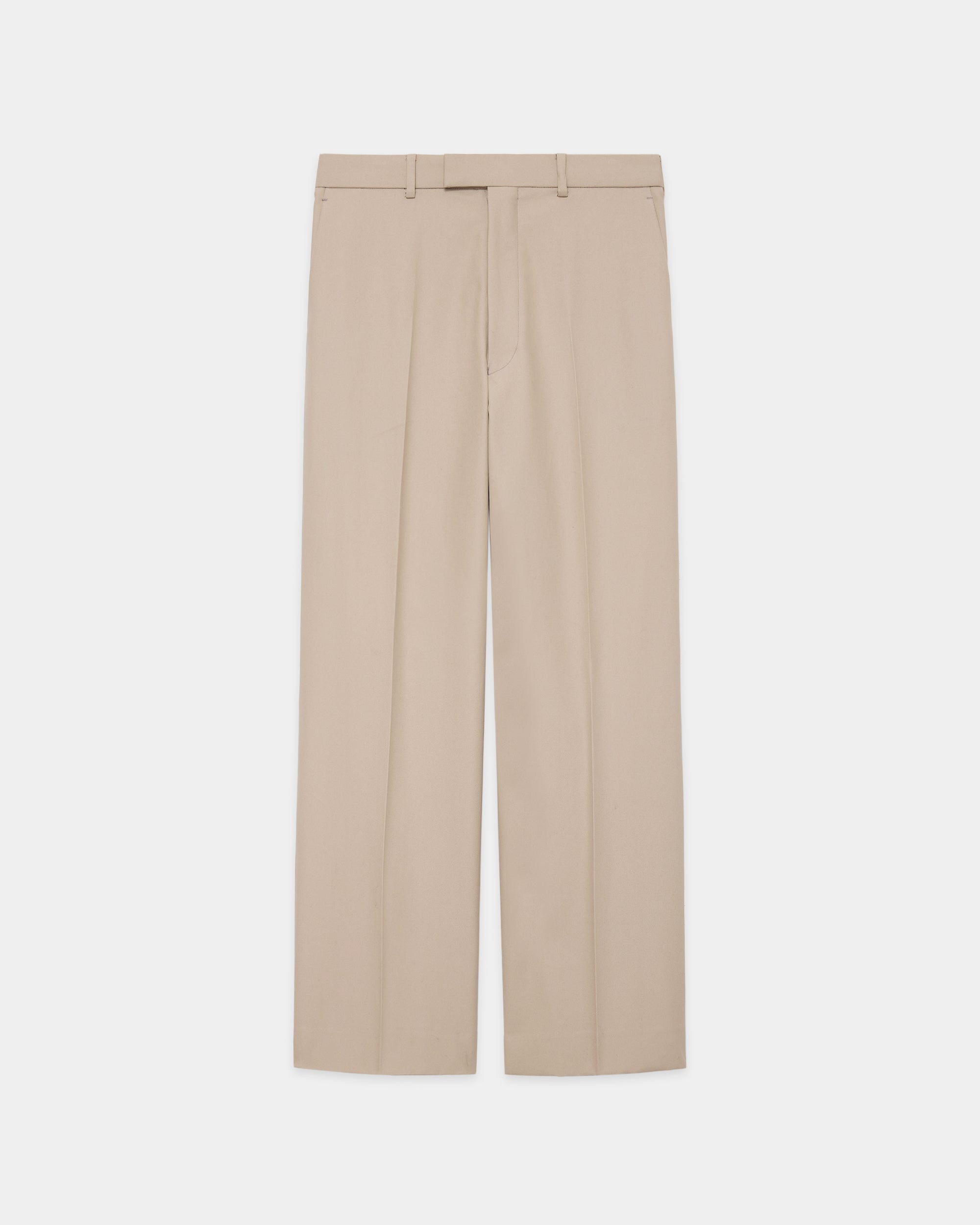 オーガニックコットン 40/2 ギャバジン / ワイドストレートトラウザーズ, Light Gray
