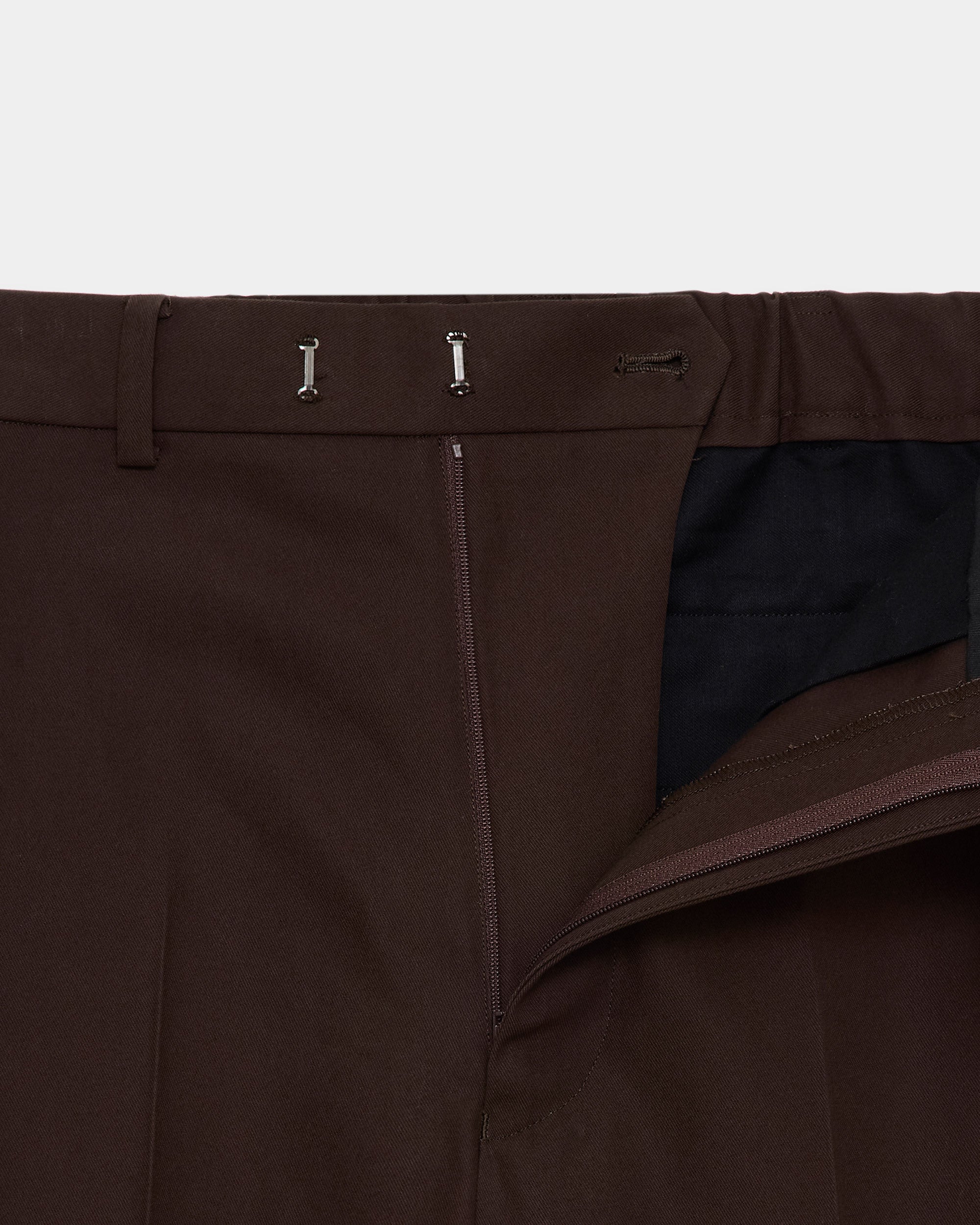 ORGANIC COTTON GABARDINE WIDE STRAIGHT TROUSERS, Olive Drab