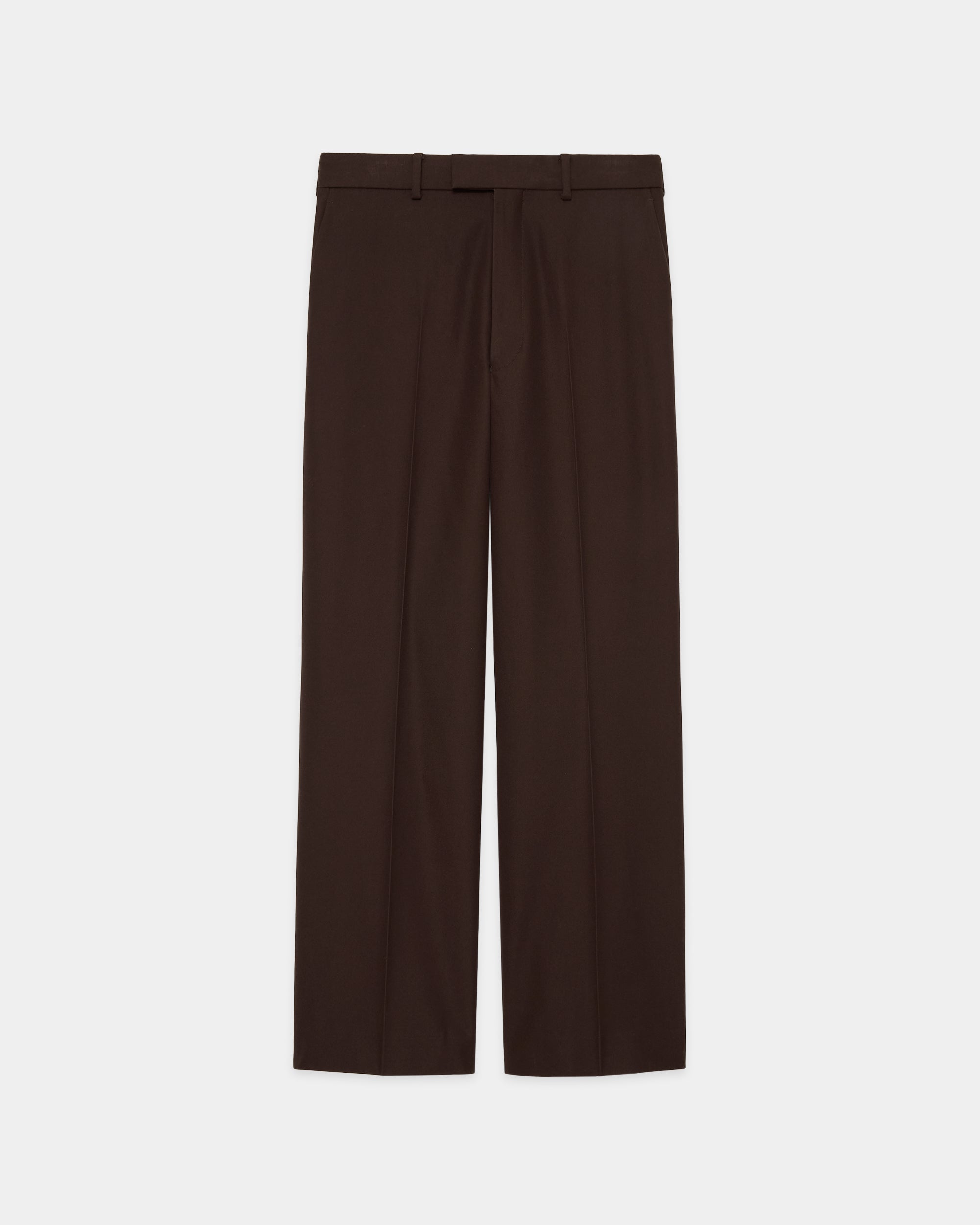 ORGANIC COTTON GABARDINE WIDE STRAIGHT TROUSERS, Olive Drab