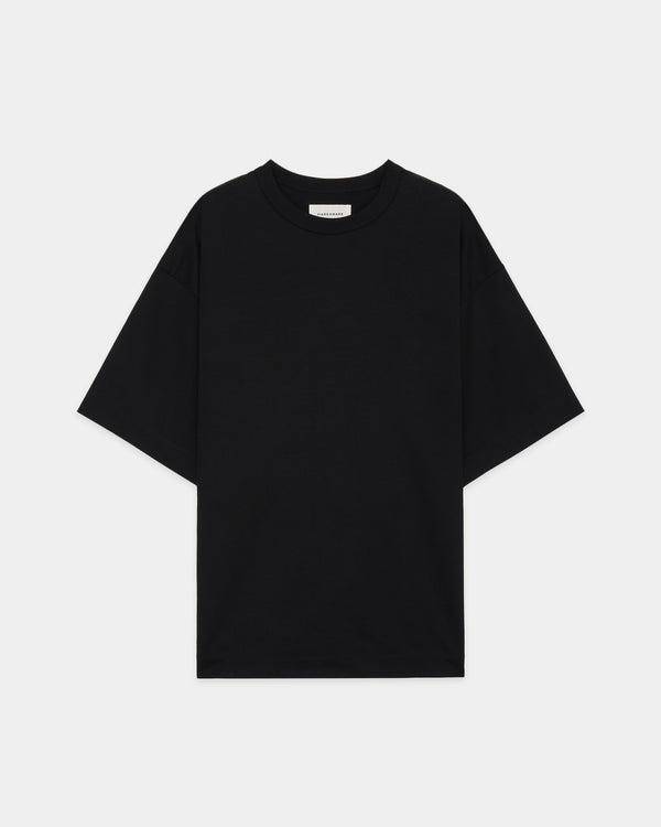 ORGANIC GIZA 60/3 SURVIVAL KNIT COMFORT FIT Tee, Black