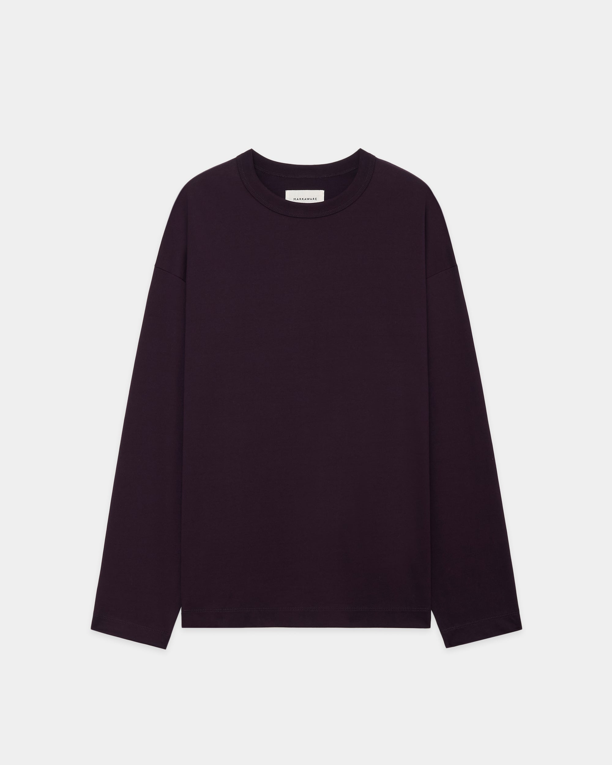 ORGANIC GIZA 60/3 SURVIVAL KNIT COMFORT FIT L/S Tee, Purple