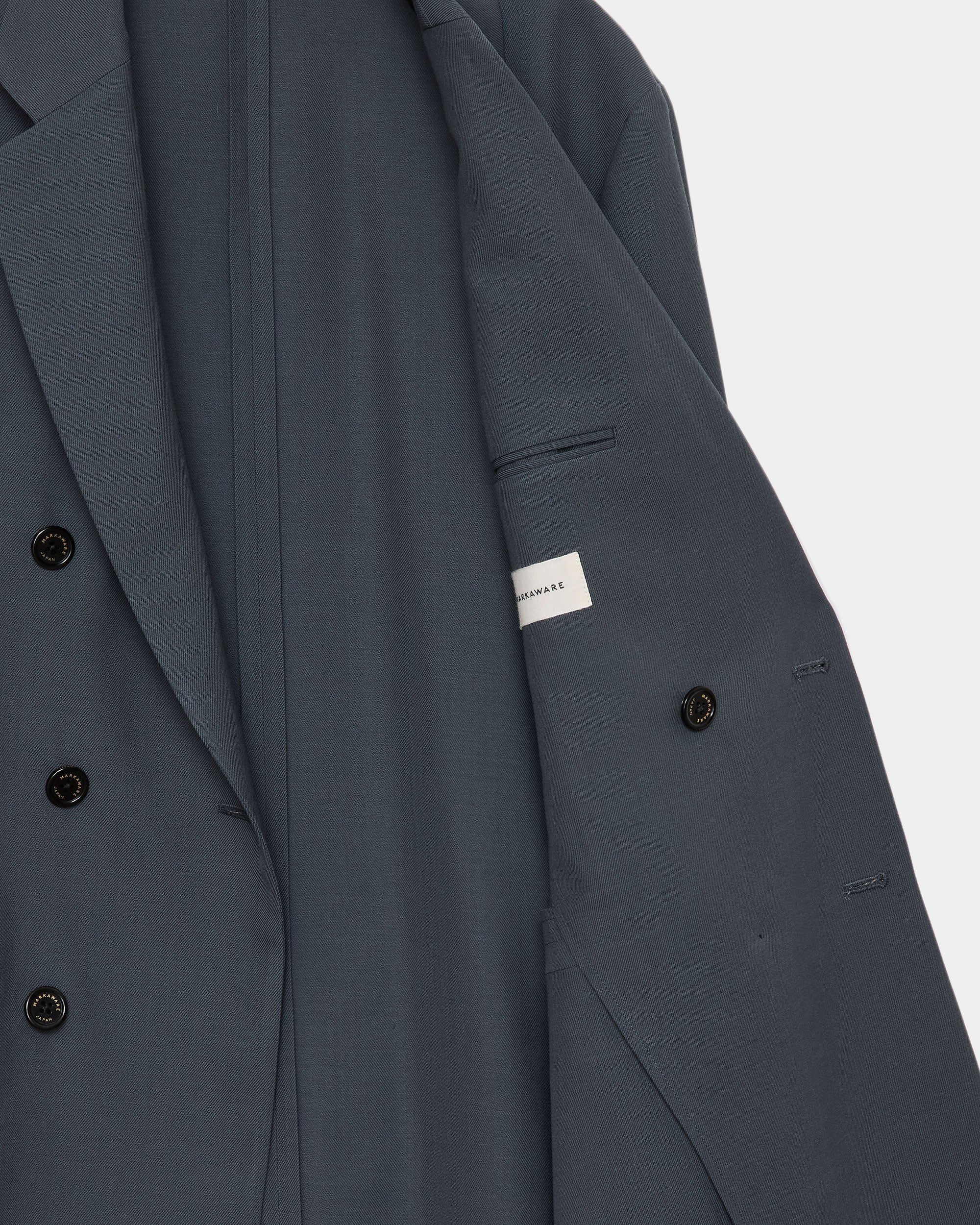 3/60 オーガニックウールサバイバルクロス® / ダブルブレステッドコンフォートジャケット, Forest Gray