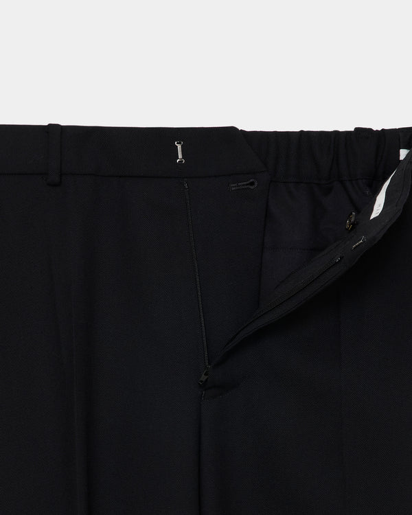 ORGANIC WOOL SURVIVAL CLOTH® FLAT TAPERED TROUSERS, Black