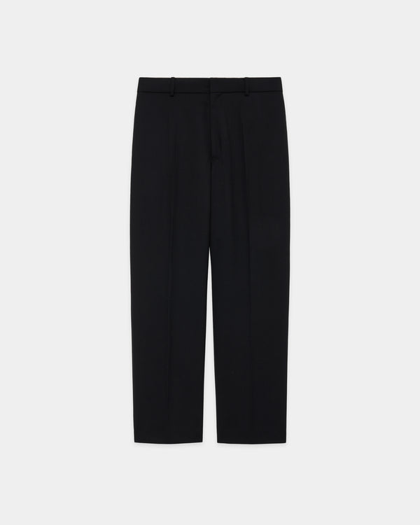 ORGANIC WOOL SURVIVAL CLOTH® FLAT TAPERED TROUSERS, Black