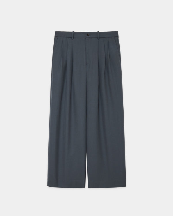 3/60 オーガニックウールサバイバルクロス® / トリプルプリーテッドワイドトラウザーズ, Forest Gray