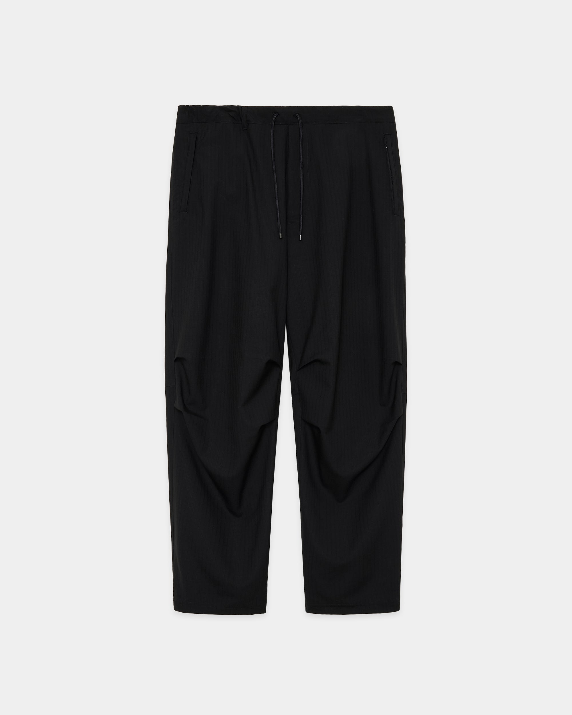 2/60 ウールリップストップ / トラックパンツ, Black
