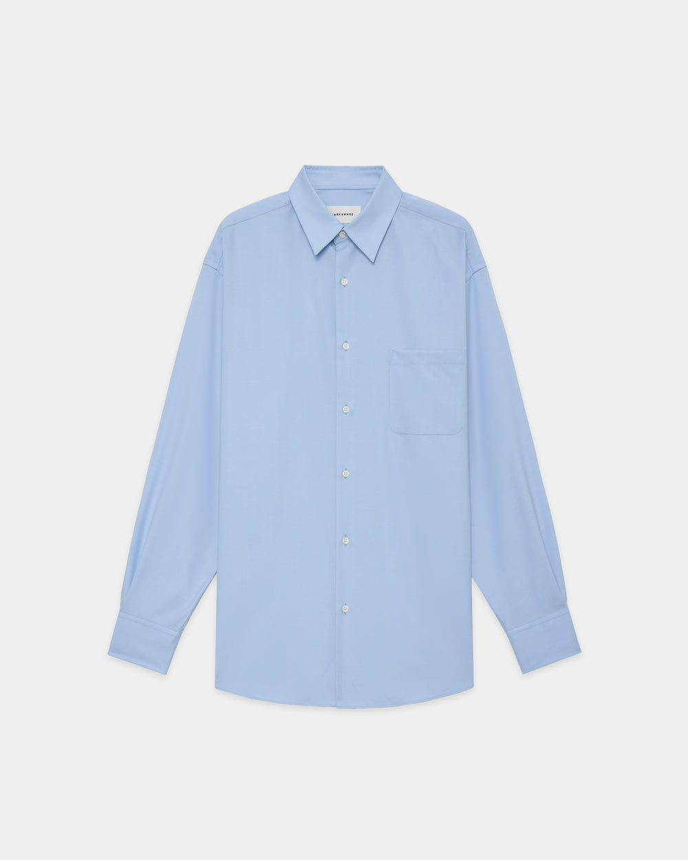 SUPER 160s WASHABLE  WOOL OXFORD COMFORT FIT SHIRT, Saxe