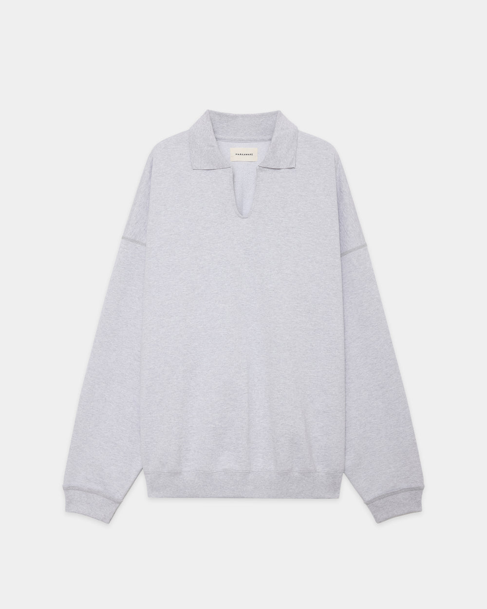 ORGANIC COTTON HEAVY FLEECE SKIPPER HUGE SWEAT, Ash Gray