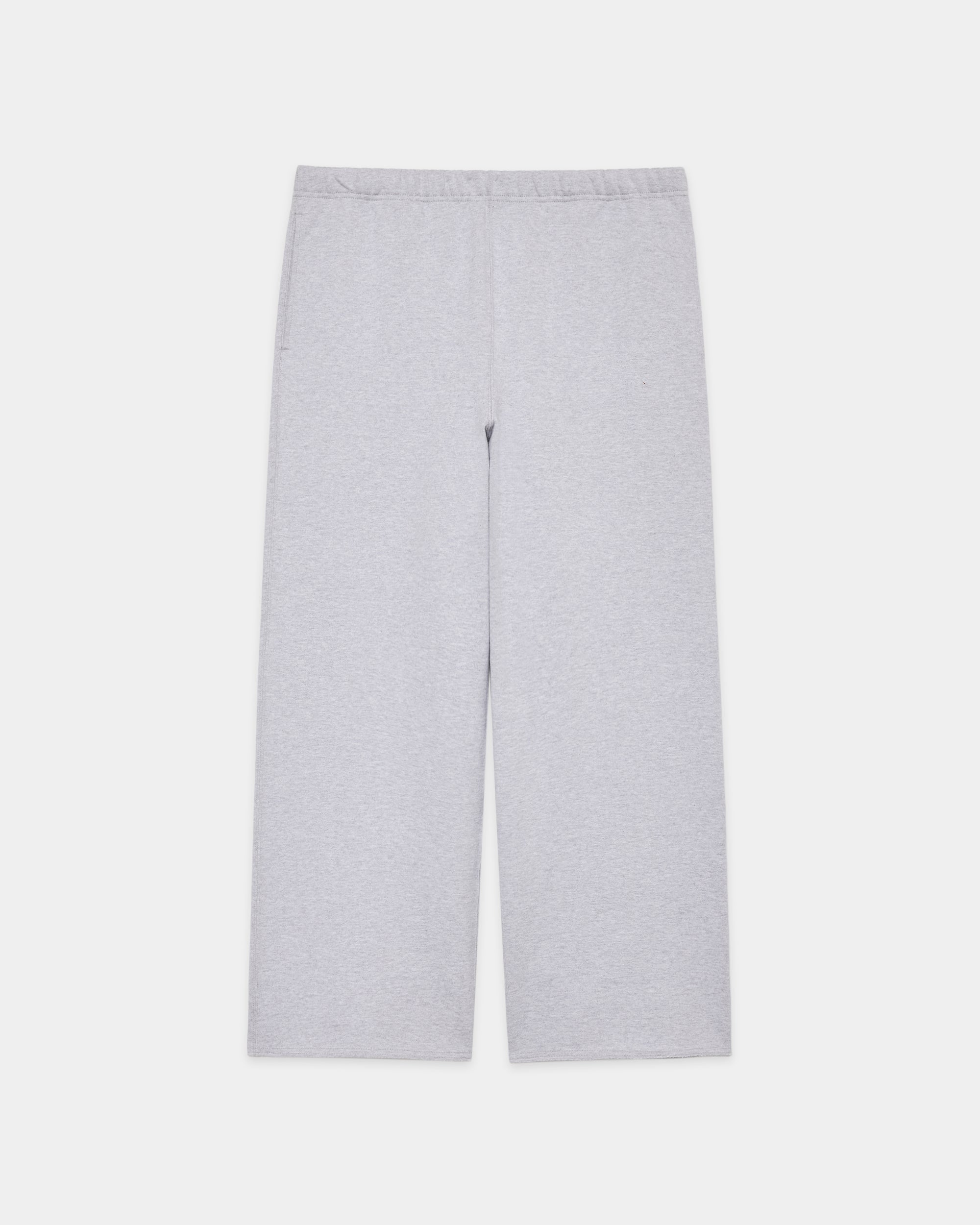 ORGANIC COTTON HEAVY FLEECE WIDE GYM PANTS, Ash Gray