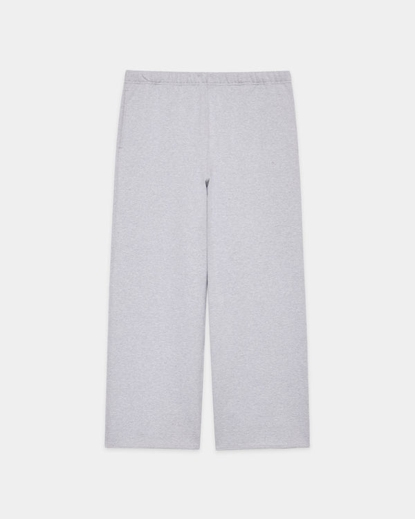 ORGANIC COTTON HEAVY FLEECE WIDE GYM PANTS, Ash Gray