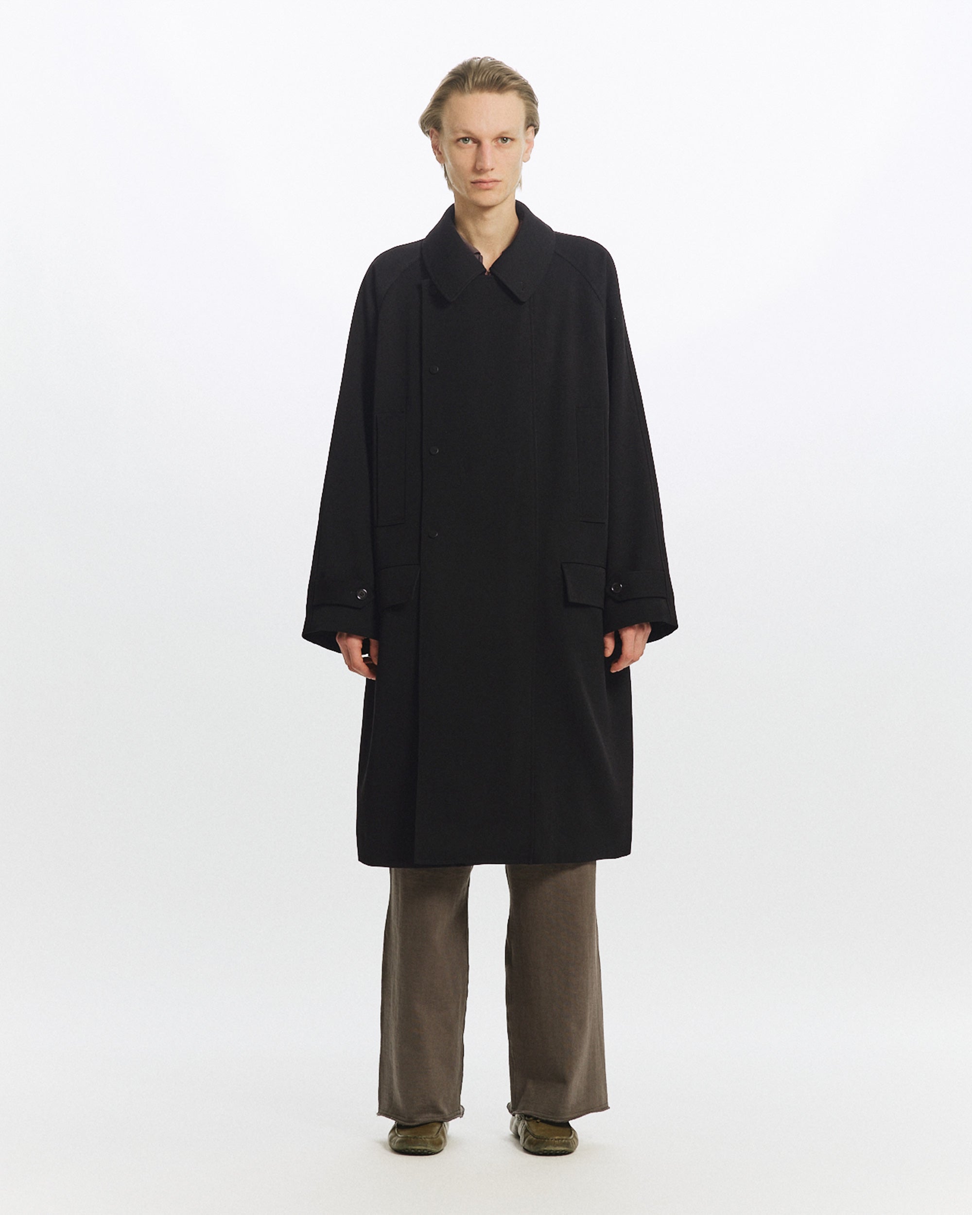 POLWARTH TUXEDO CLOTH HUNTER COAT, Black