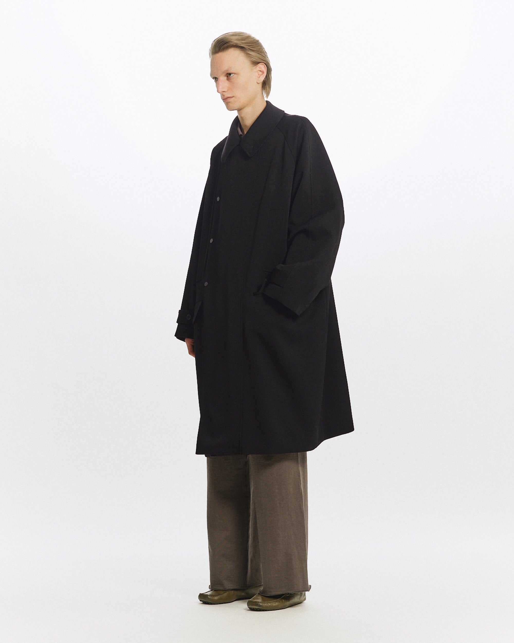 POLWARTH TUXEDO CLOTH HUNTER COAT, Black