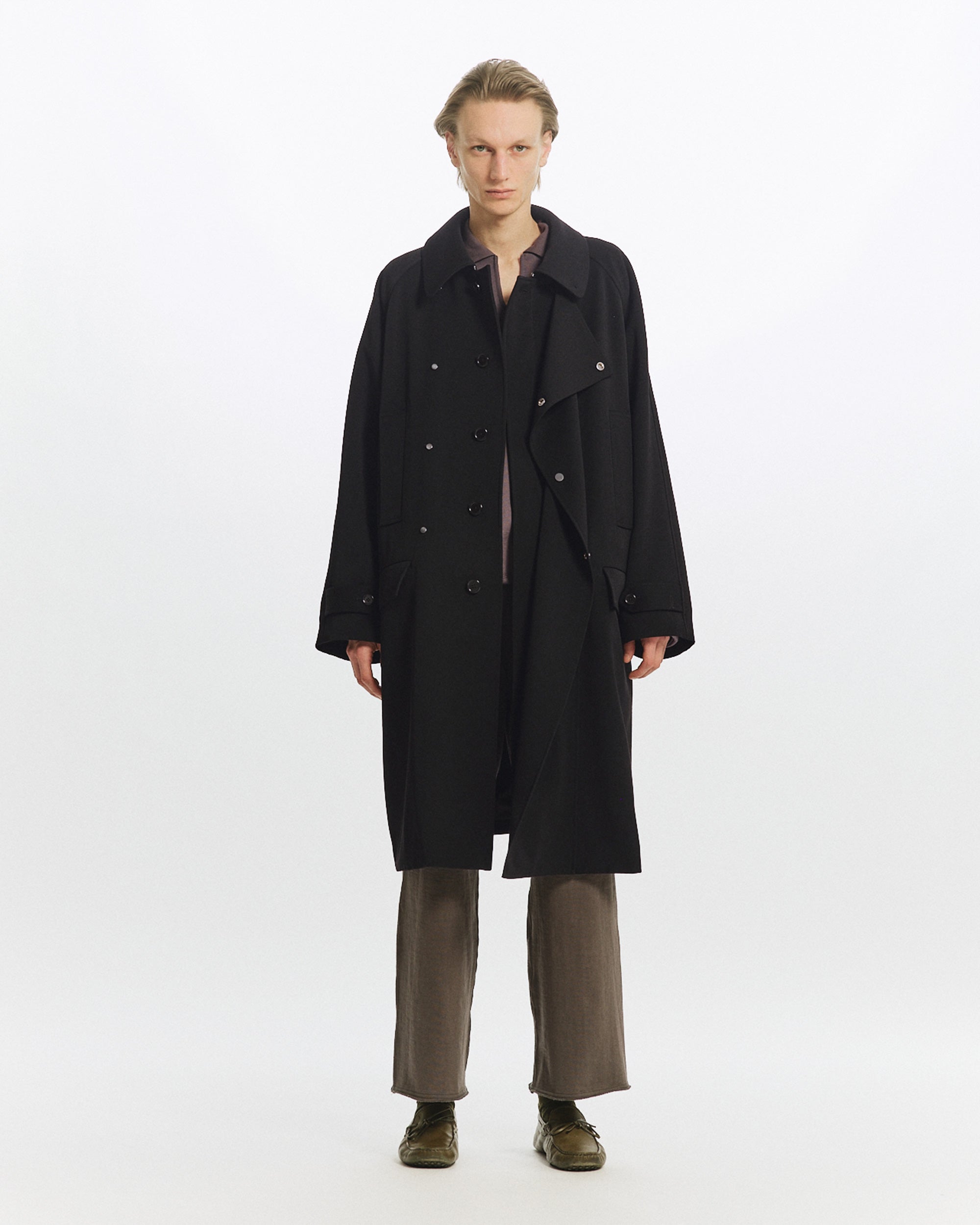 POLWARTH TUXEDO CLOTH HUNTER COAT, Black
