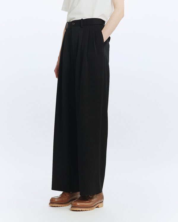 ポロワースタキシードクロス / トリプルプリーテッドワイドトラウザーズ, Black
