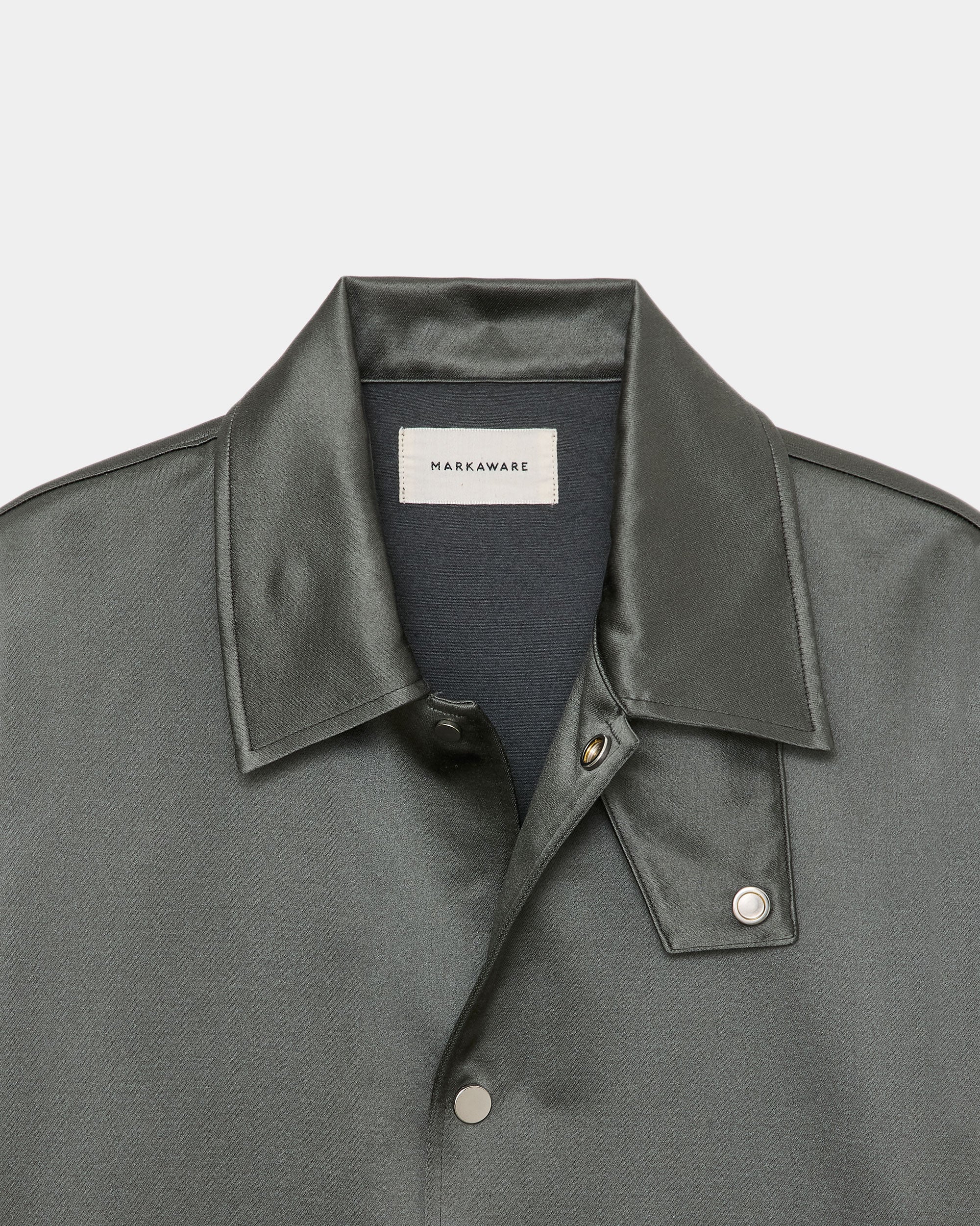 BRATAC SILK × CASHMERE SATIN COACH JACKET II, Sage Green