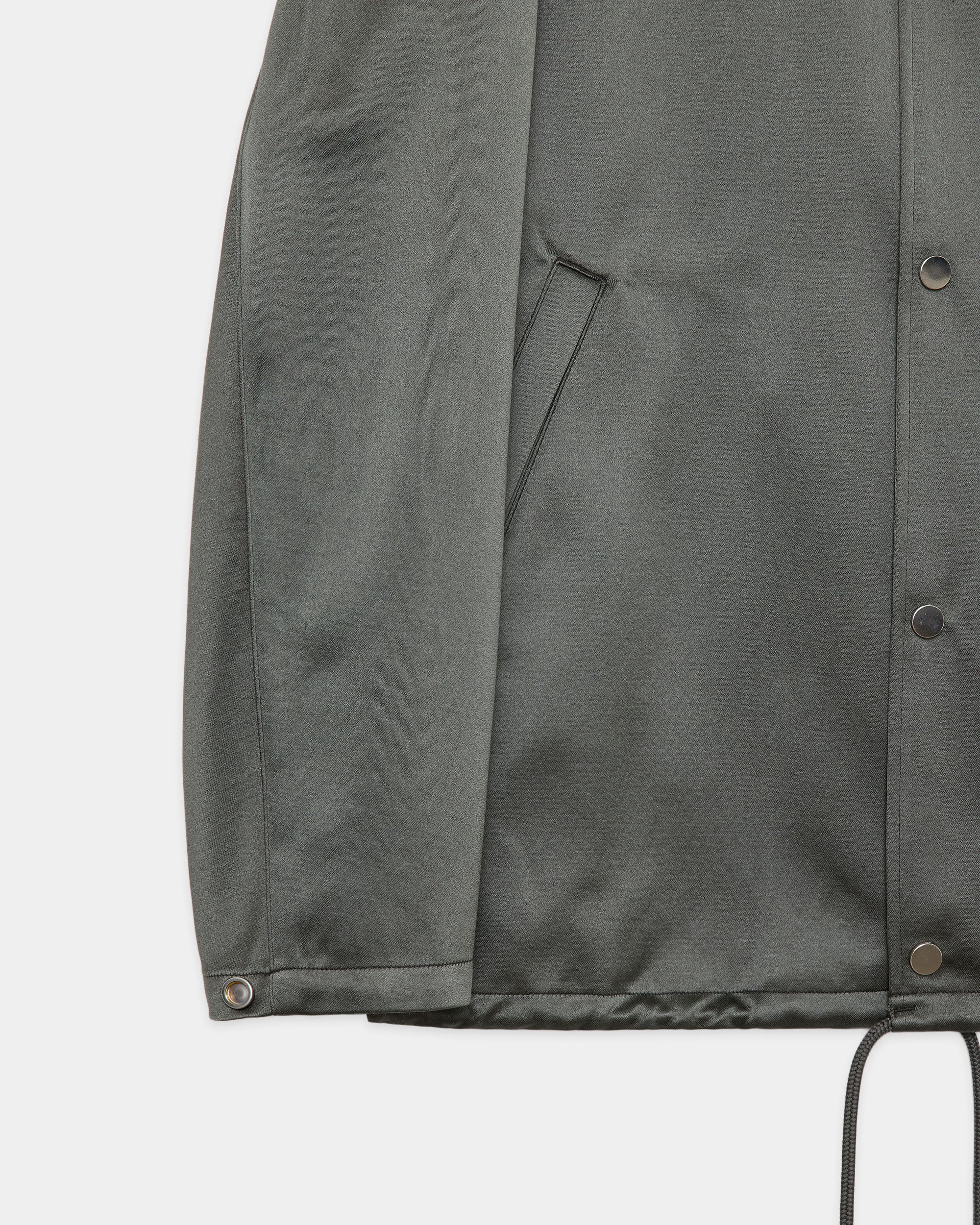 BRATAC SILK × CASHMERE SATIN COACH JACKET II, Sage Green