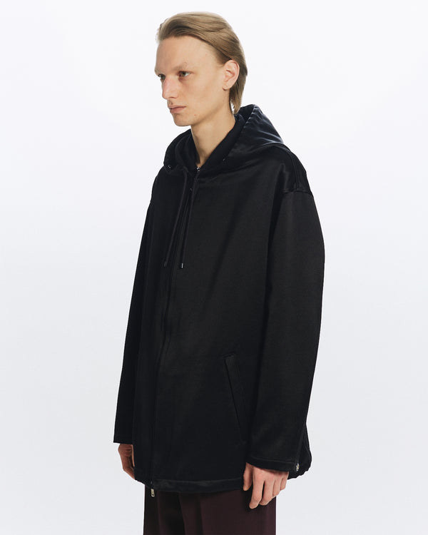 BRATAC SILK × CASHMERE CITY CRUISE PARKA, Black