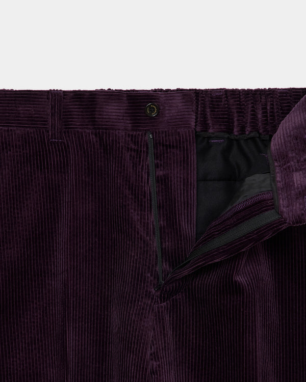 オーガニックコットン 6W コーデュロイ / フラットテーパードチノトラウザーズ, Purple